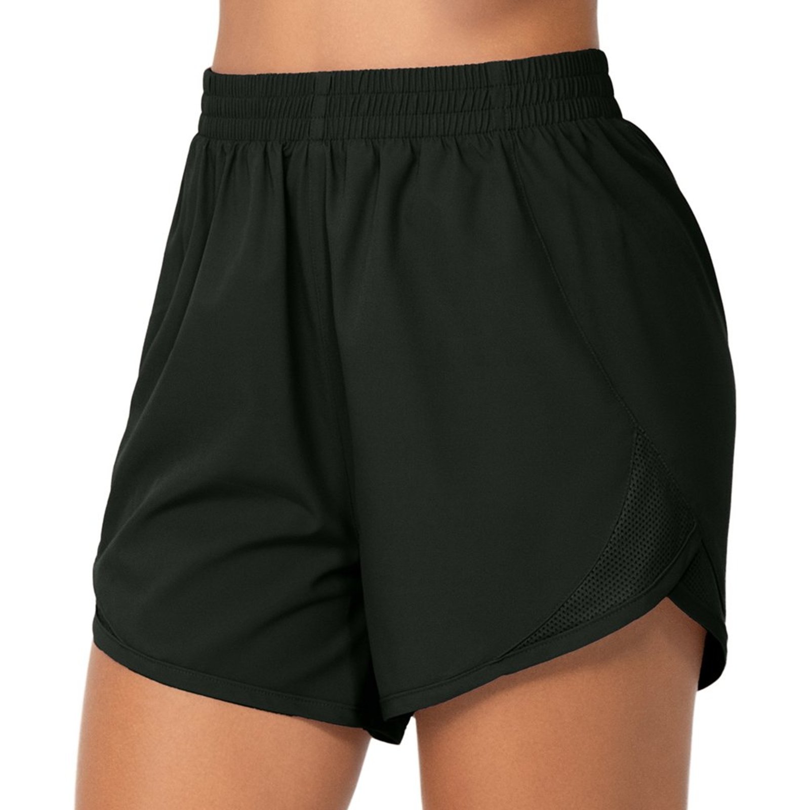 Short Fitness Laterais Tecido Respirável Preto