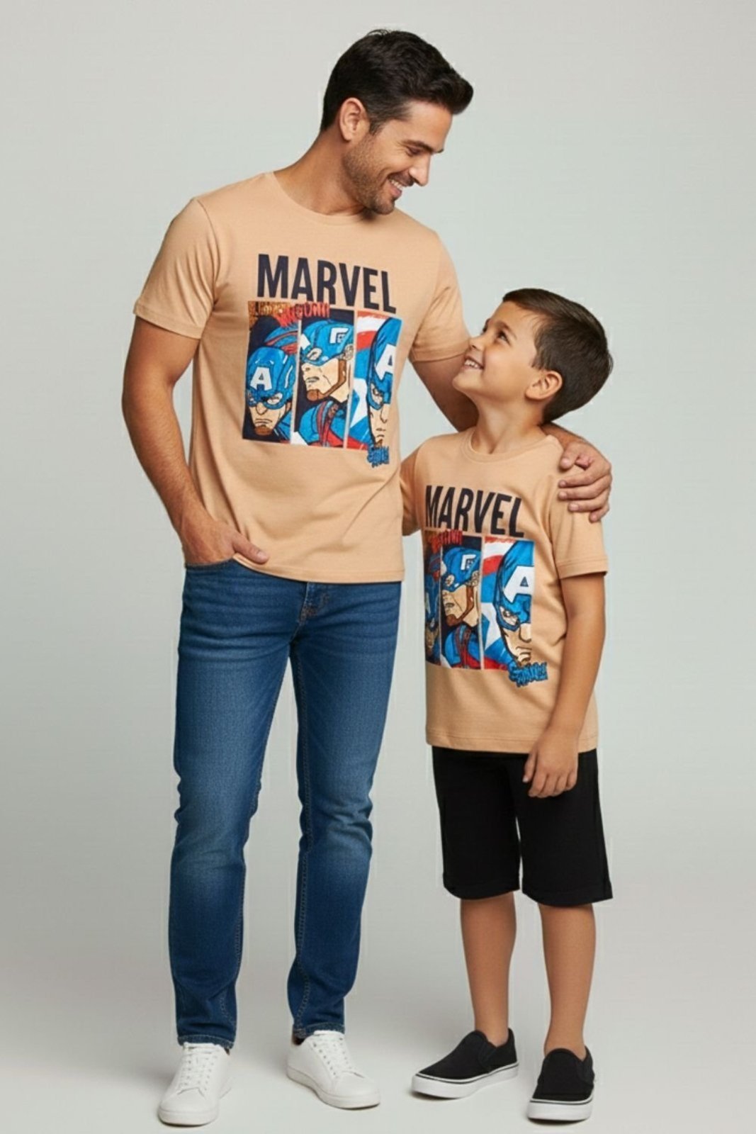 Vista 3 Infantil - Camiseta Disney Masculino Capitão América Marvel marrom Marvel marrom