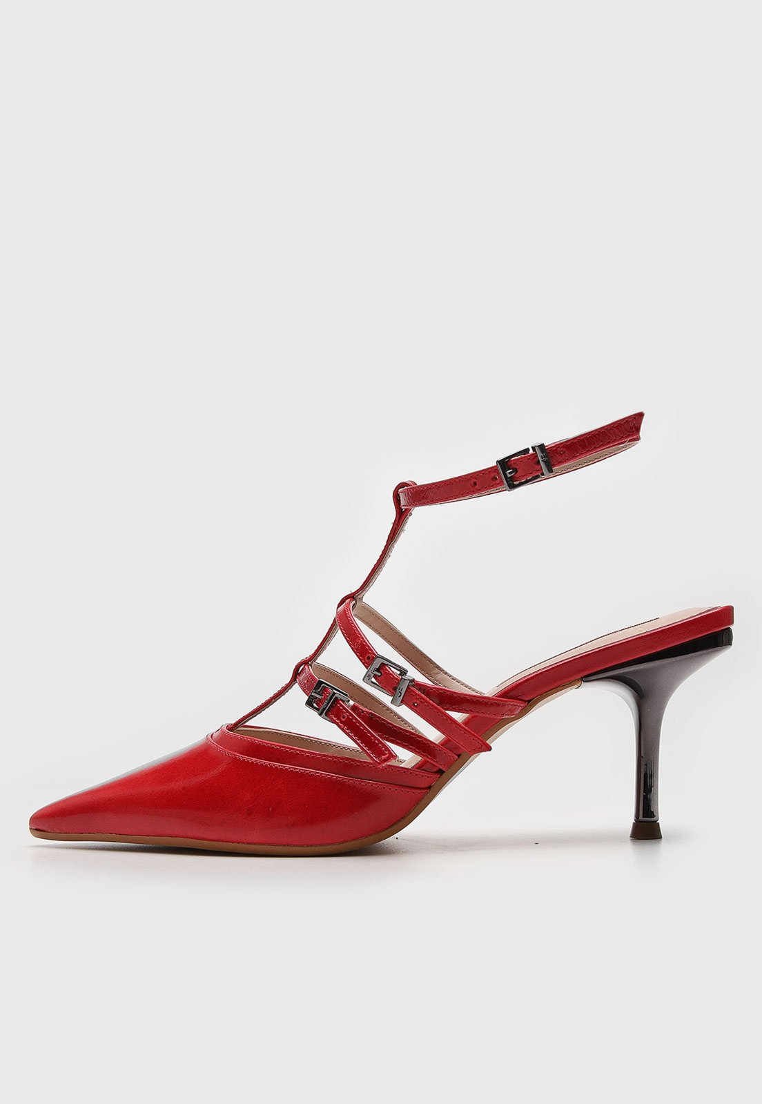 Scarpin Slingback Jorge Bischoff Verniz Vermelho