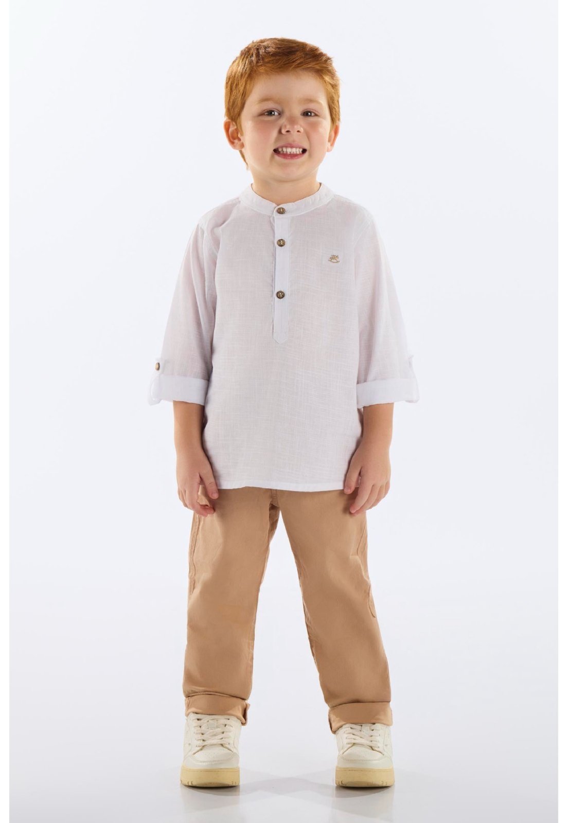 Infantil - Bata Masculina em Algodão Up Baby Branco