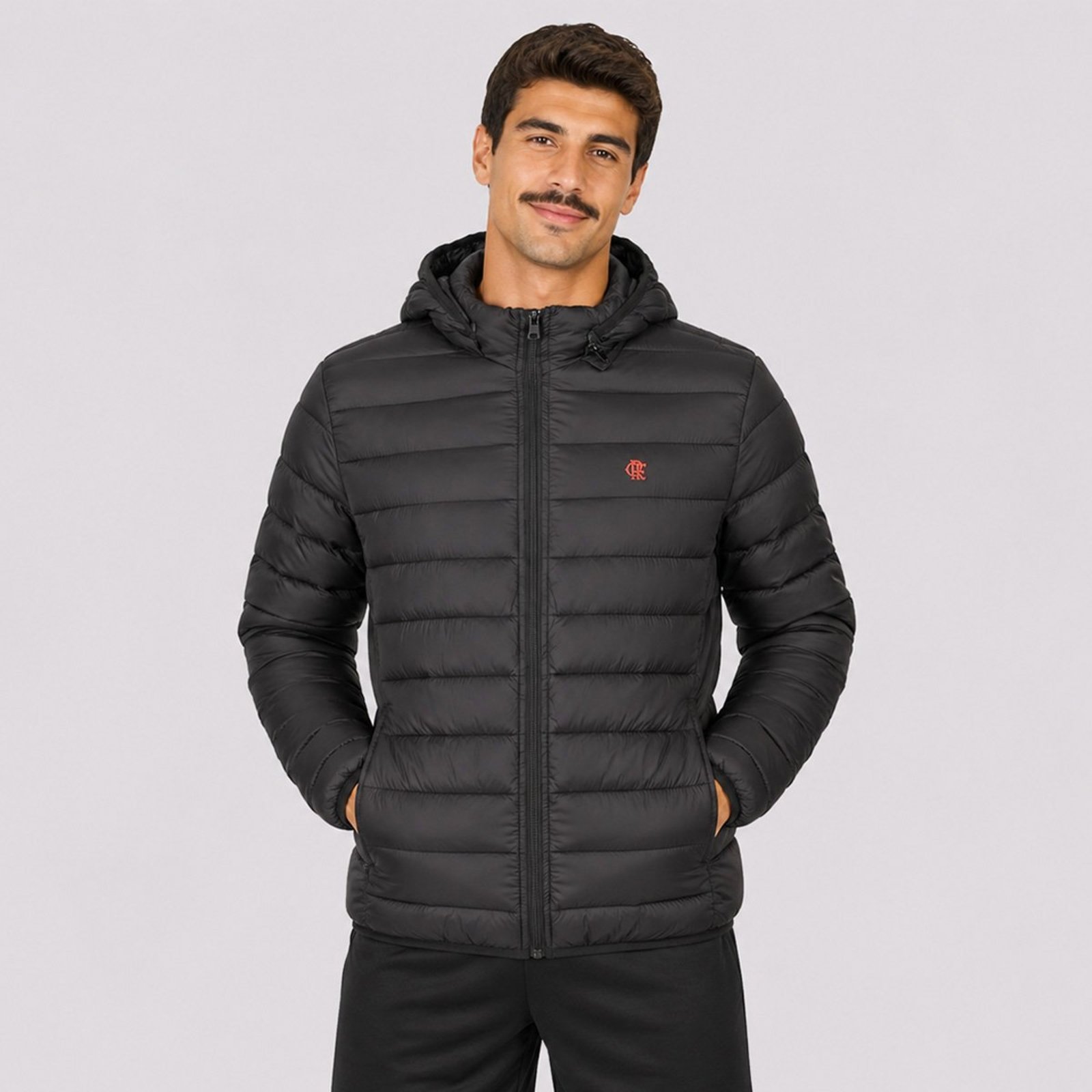 Jaqueta Puffer Flamengo Preta