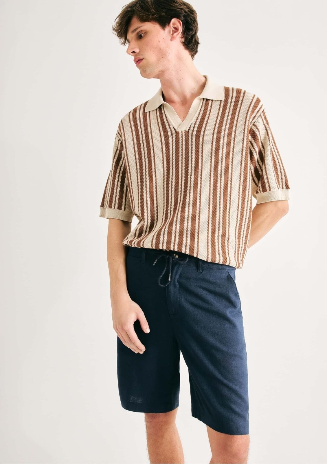 Bermuda Básica Masculina Chino Em Linho