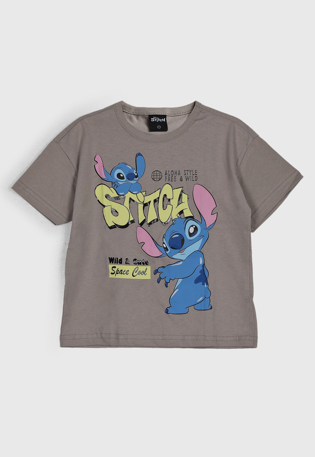 Infantil - Camiseta Brandili Stitch Bege