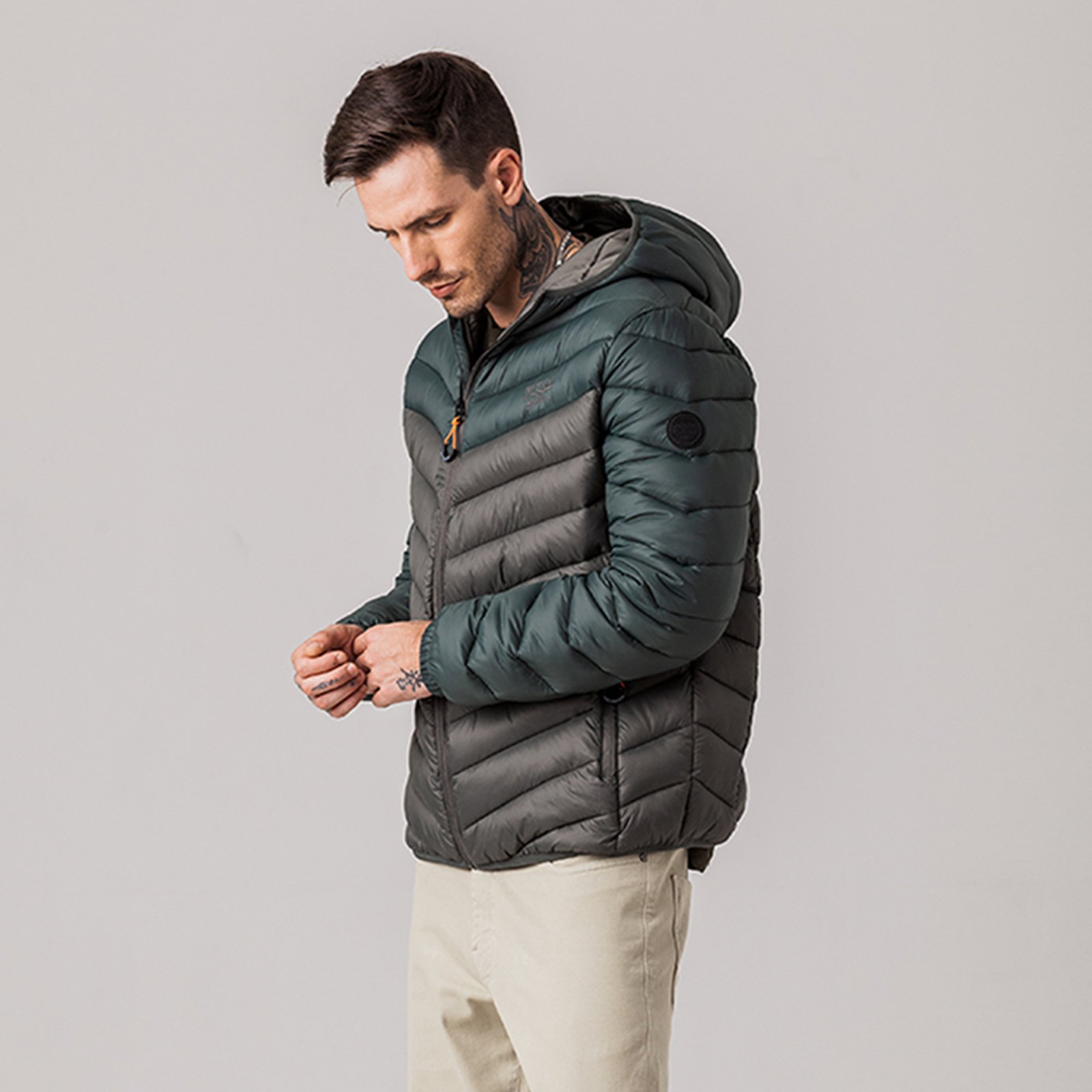 Jaqueta Puffer Masculina Street Rock e Soda VERDE MILITAR