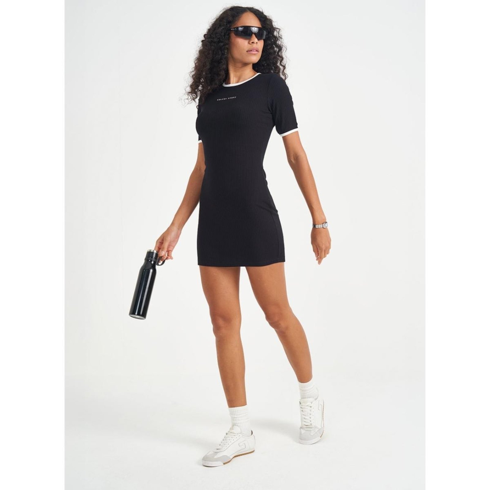 Vestido Canelado Colcci Sport Feminino Preto Slim