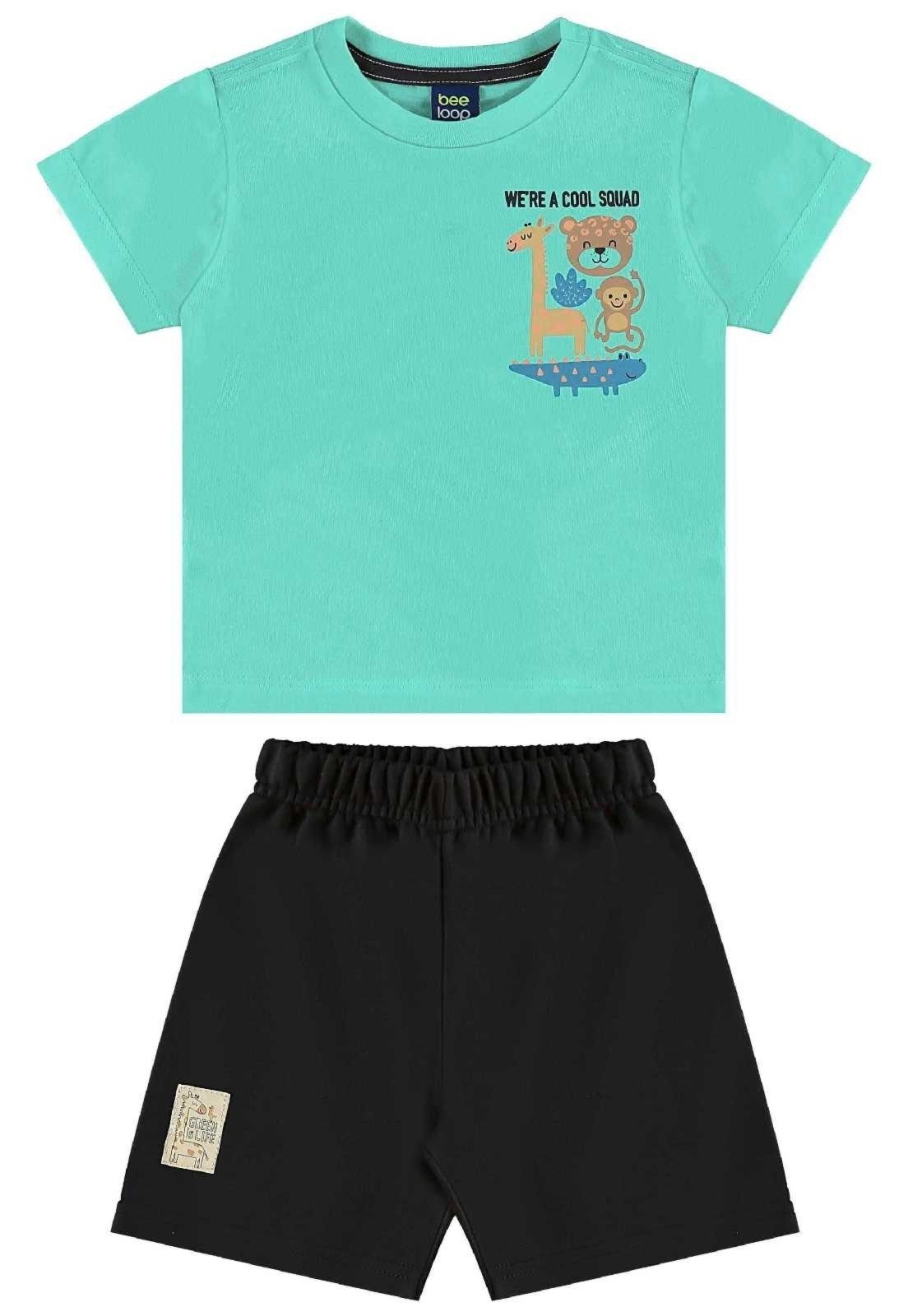Vista 2 Infantil - Conjunto com Camiseta e Bermuda Bee Loop verde Bee Loop verde