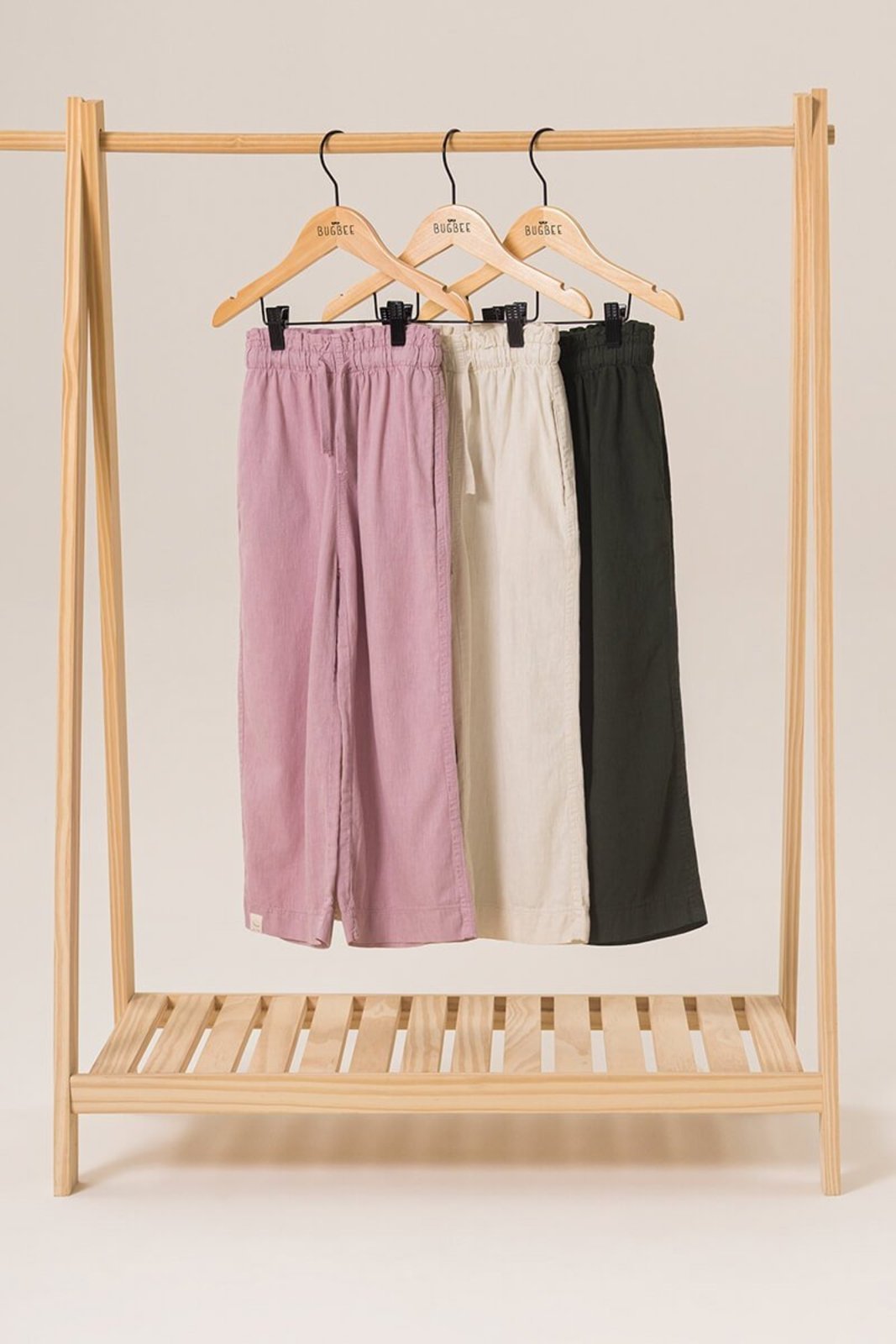 Infantil - Calça Bugbee Wide Leg em Tecido Natural