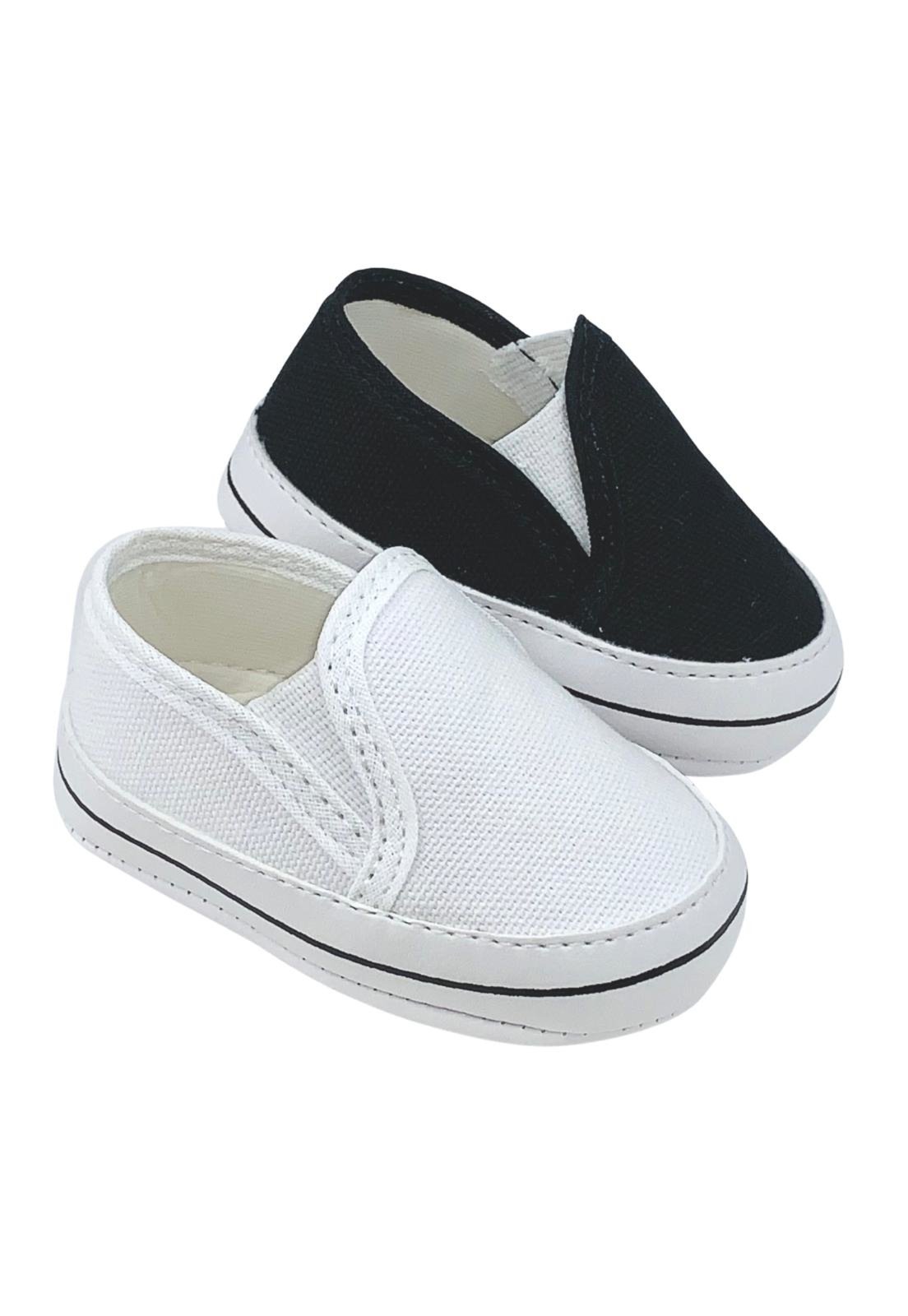 Infantil – Kit Com 2 Pares Tênis Iate De Para Recém Nascido Direto Da Fábrica Branco E Preto
