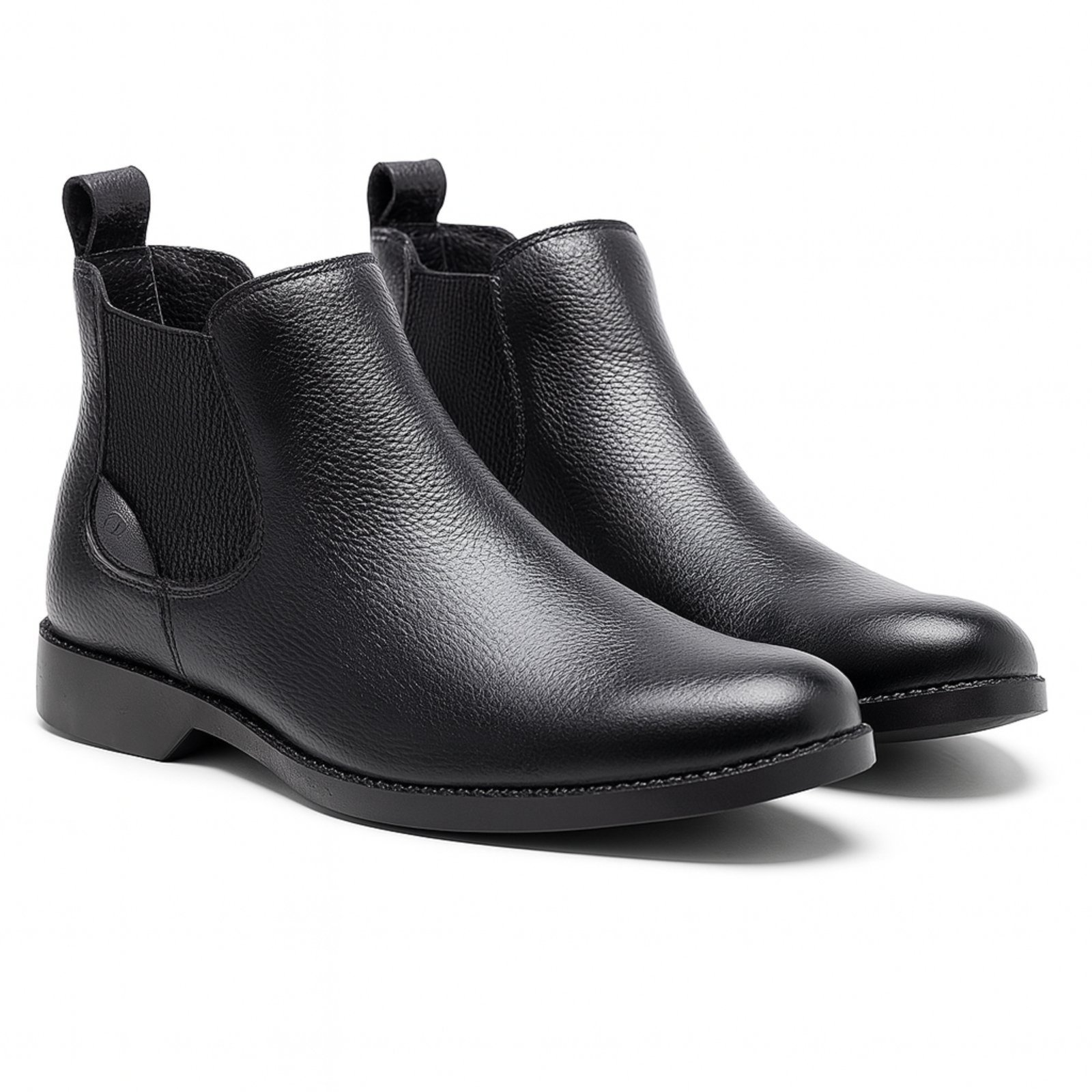 Bota Chelsea Sapatofran Botina Masculina em Couro Preto