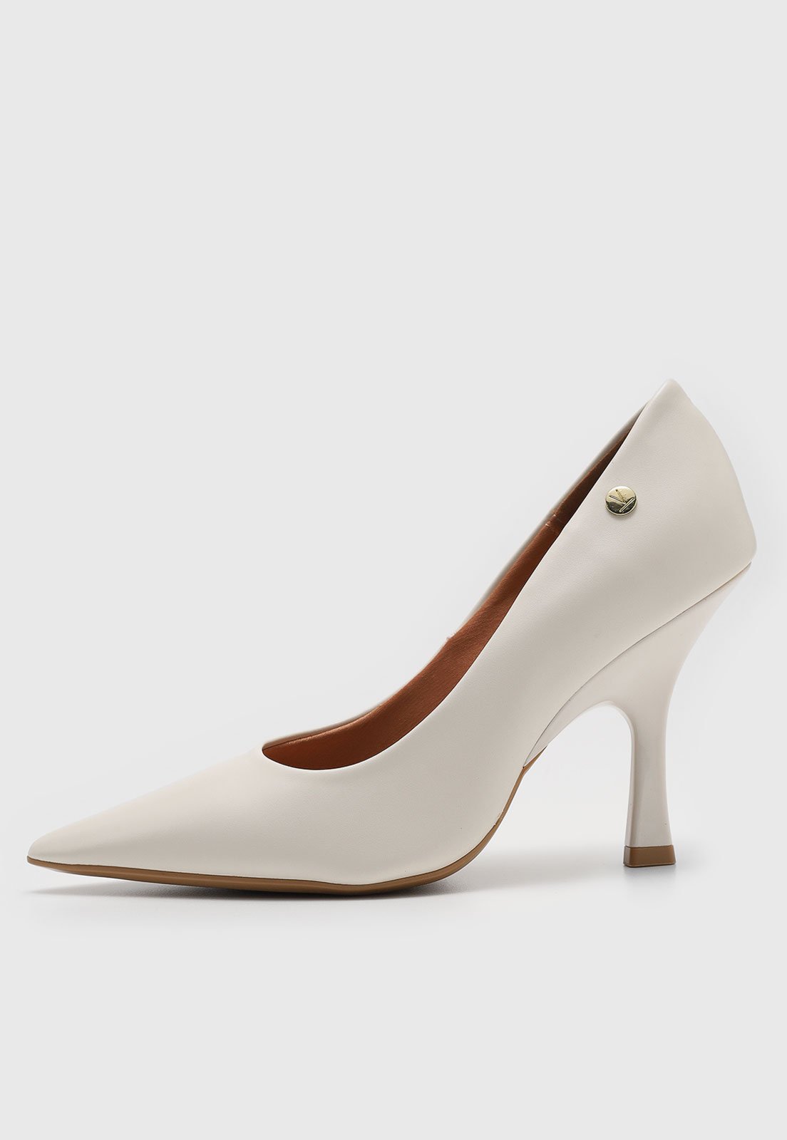 Scarpin Feminino Vizzano Salto Taça Off-White