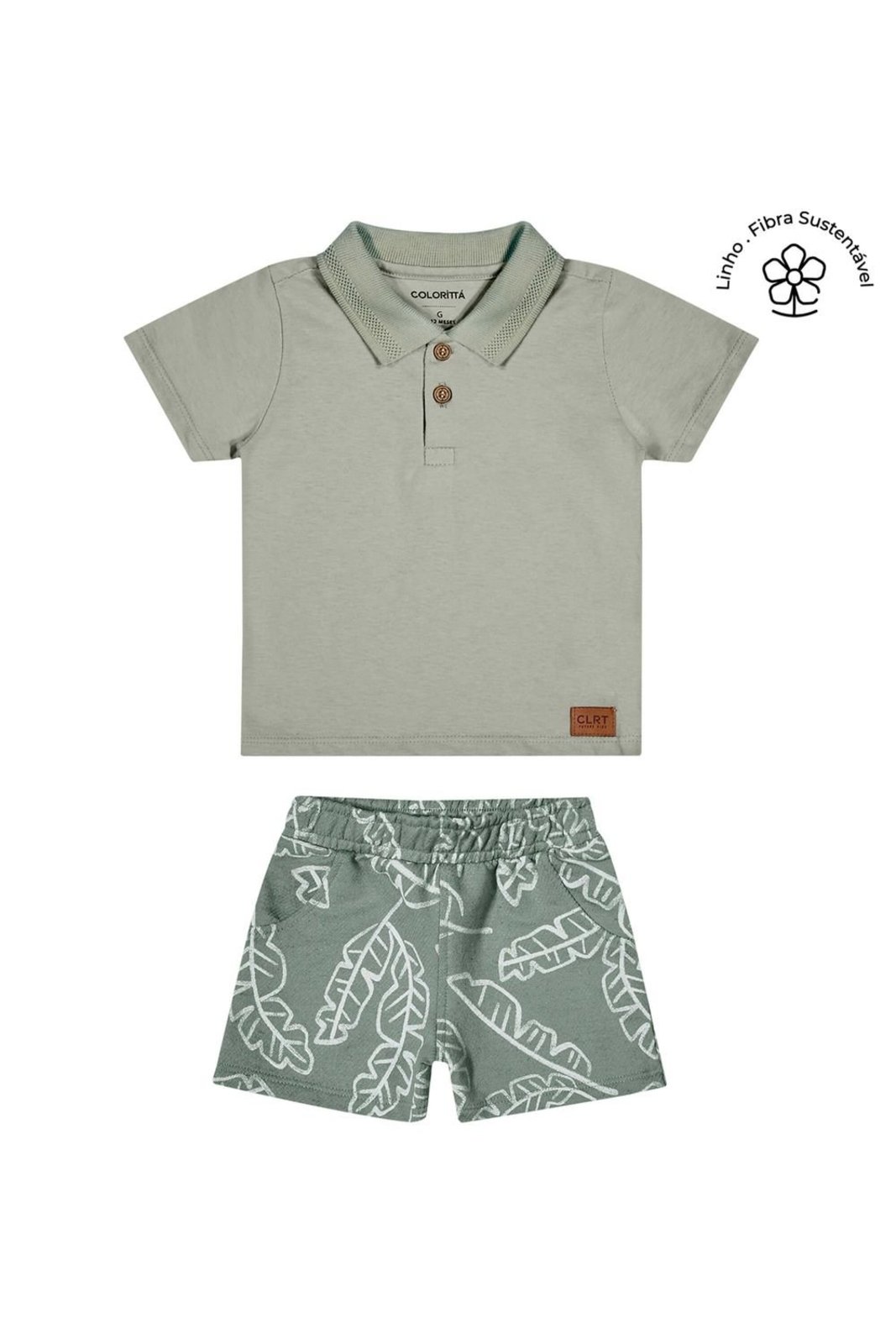 Vista 2 Infantil - Conjunto Menino Polo Nature Colorittá verde Colorittá verde