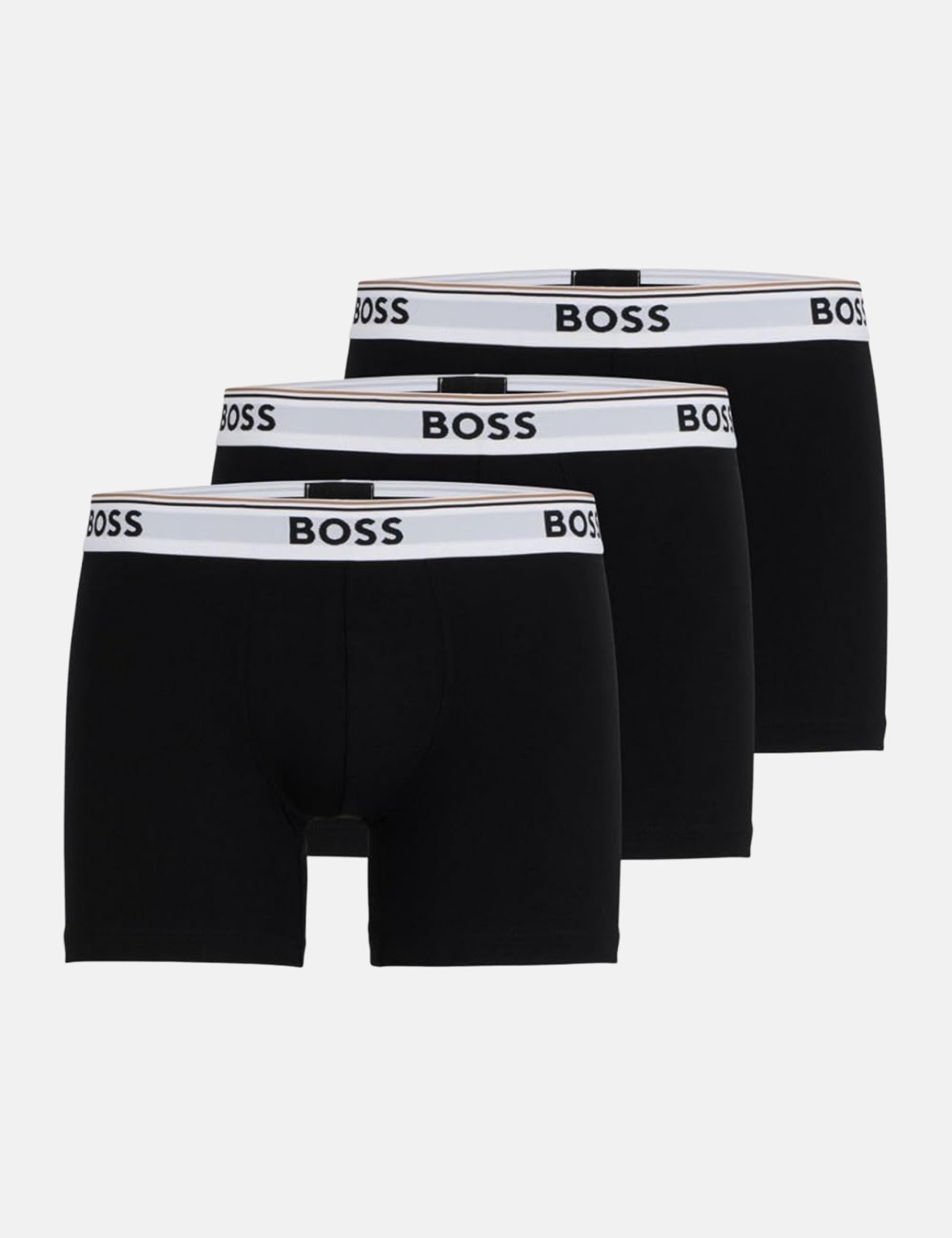 Vista 2 Kit Cueca Hugo Boss Masculina Boxer Trunk 3P Power Preta/Branca preto Hugo Boss preto