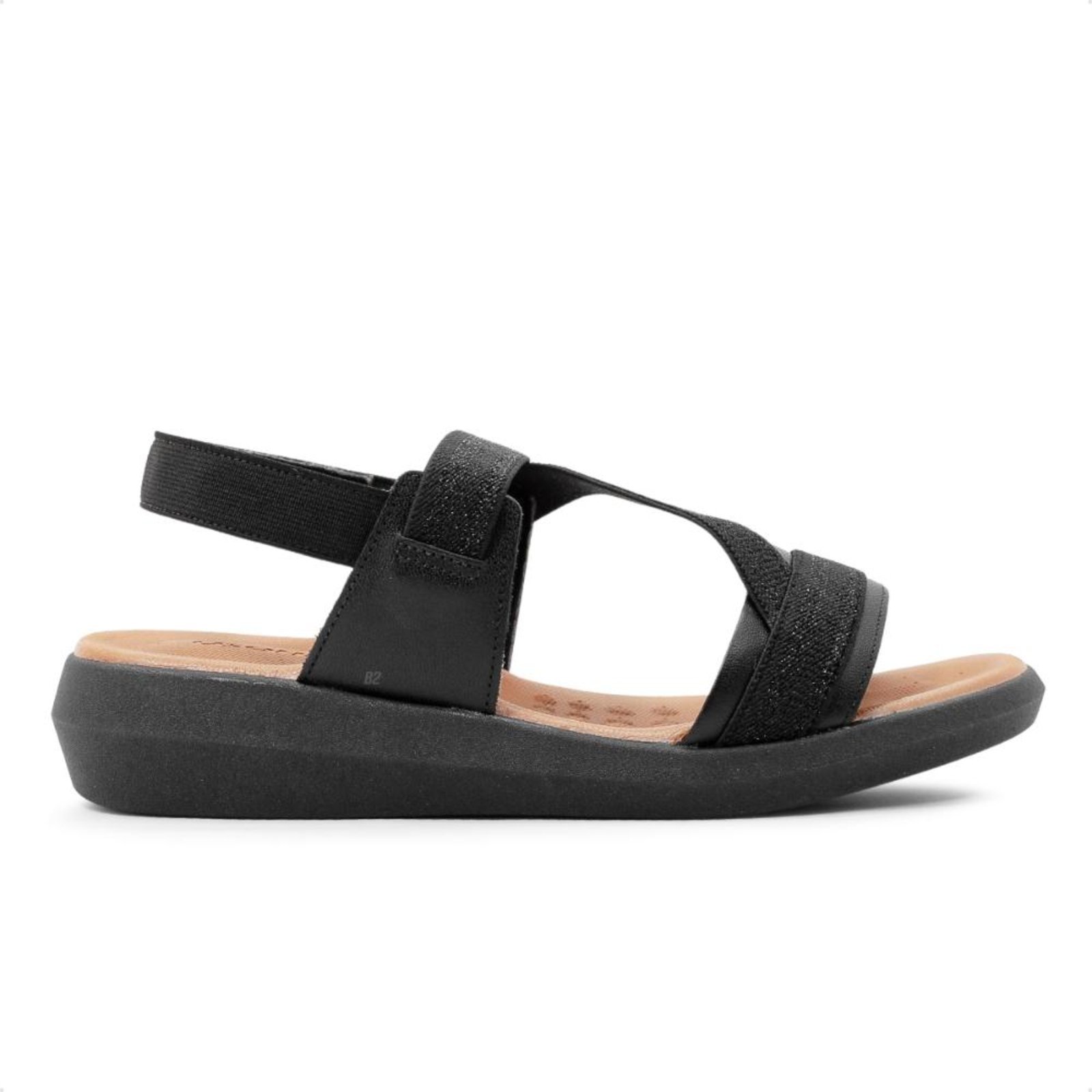 Sandália Usaflex Plataforma Multimateriais Feminina Preto