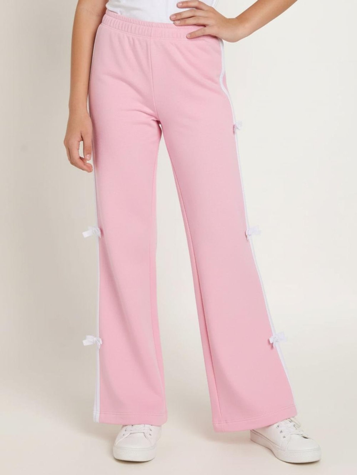 Infantil - Calça Wide leg Moletom Juvenil Para Menina - ROSA