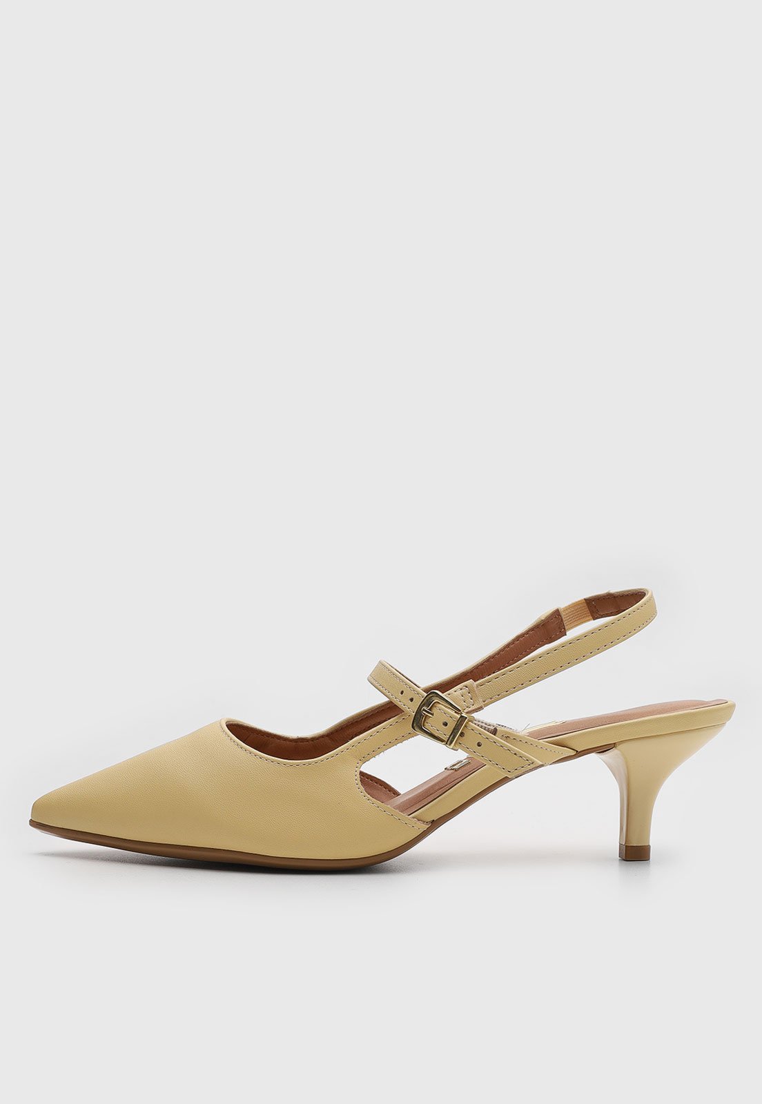 Scarpin Feminino Vizzano Salto Baixo Ponta Fina Amarelo
