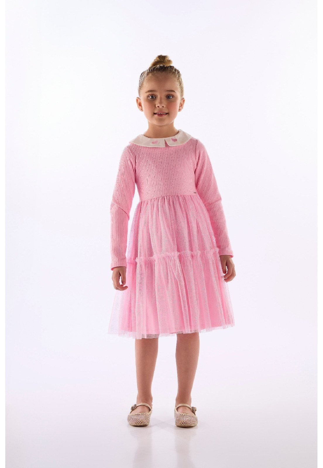 Infantil - Vestido Ribana Saia Tule Quimby Preto
