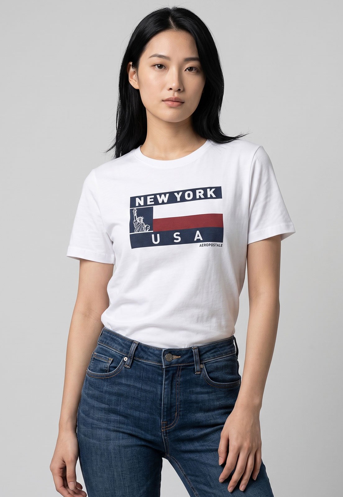 Camiseta Feminina Aeropostale New York Branca