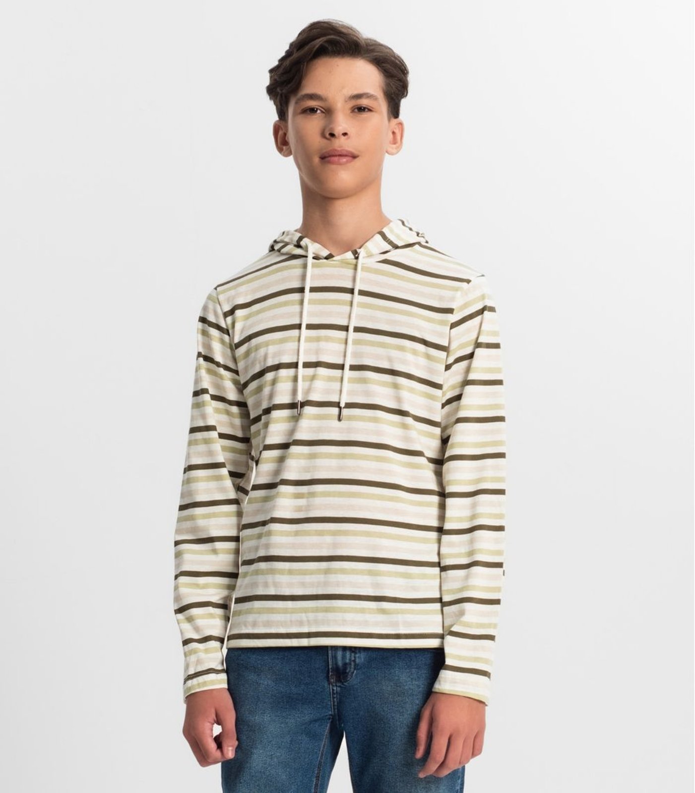Infantil – Camiseta Juvenil Menino Listrada Minty Verde