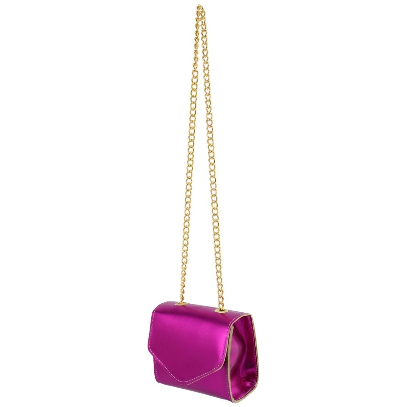 Vista 3 Bolsa Feminina Pequena Lavini Metalizada de Alça Corrente Lavini Shoes rosa Lavini Shoes rosa