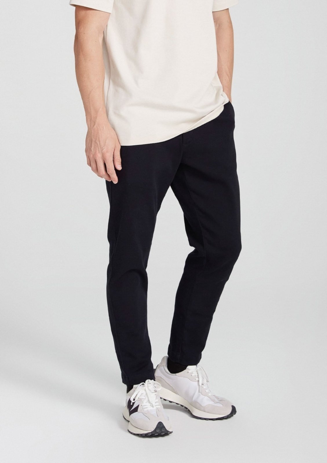 Calça Em Sarja Masculina Taper Chino Preto