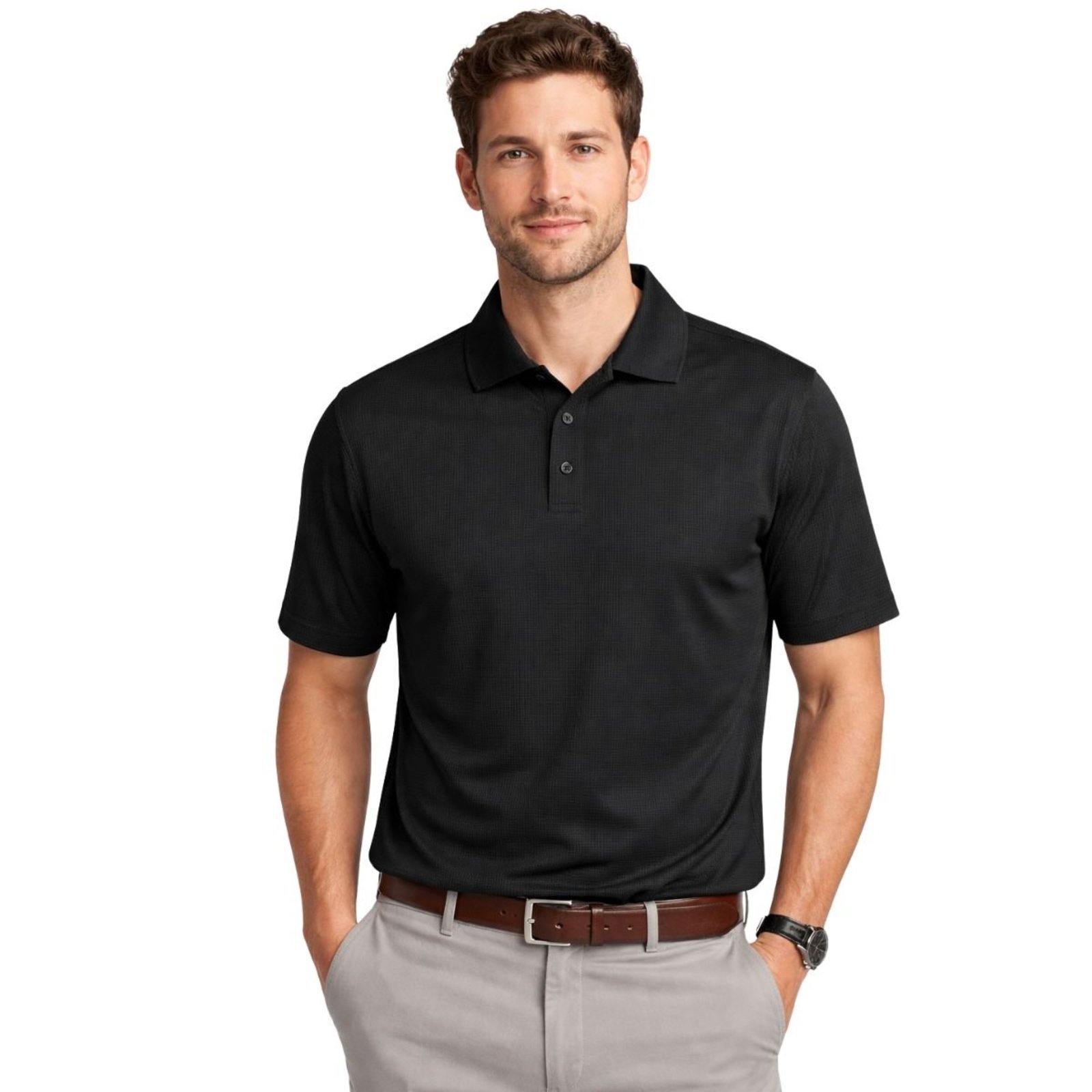 Kit 2 Camisas Polo Masculina Poliamida Premium Preto e Branco