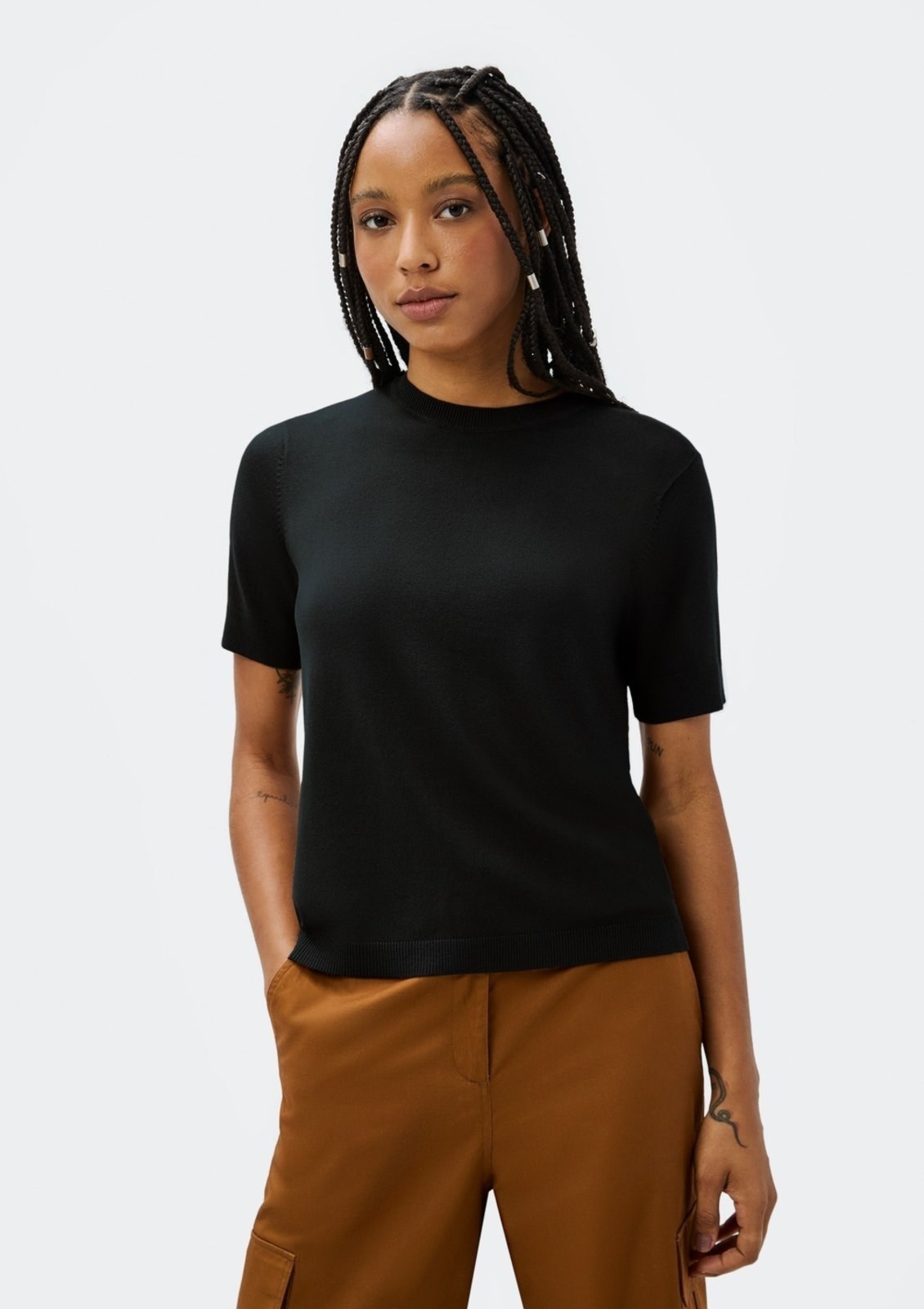 Blusa Feminina Manga Curta Em Tricô Leve Hering