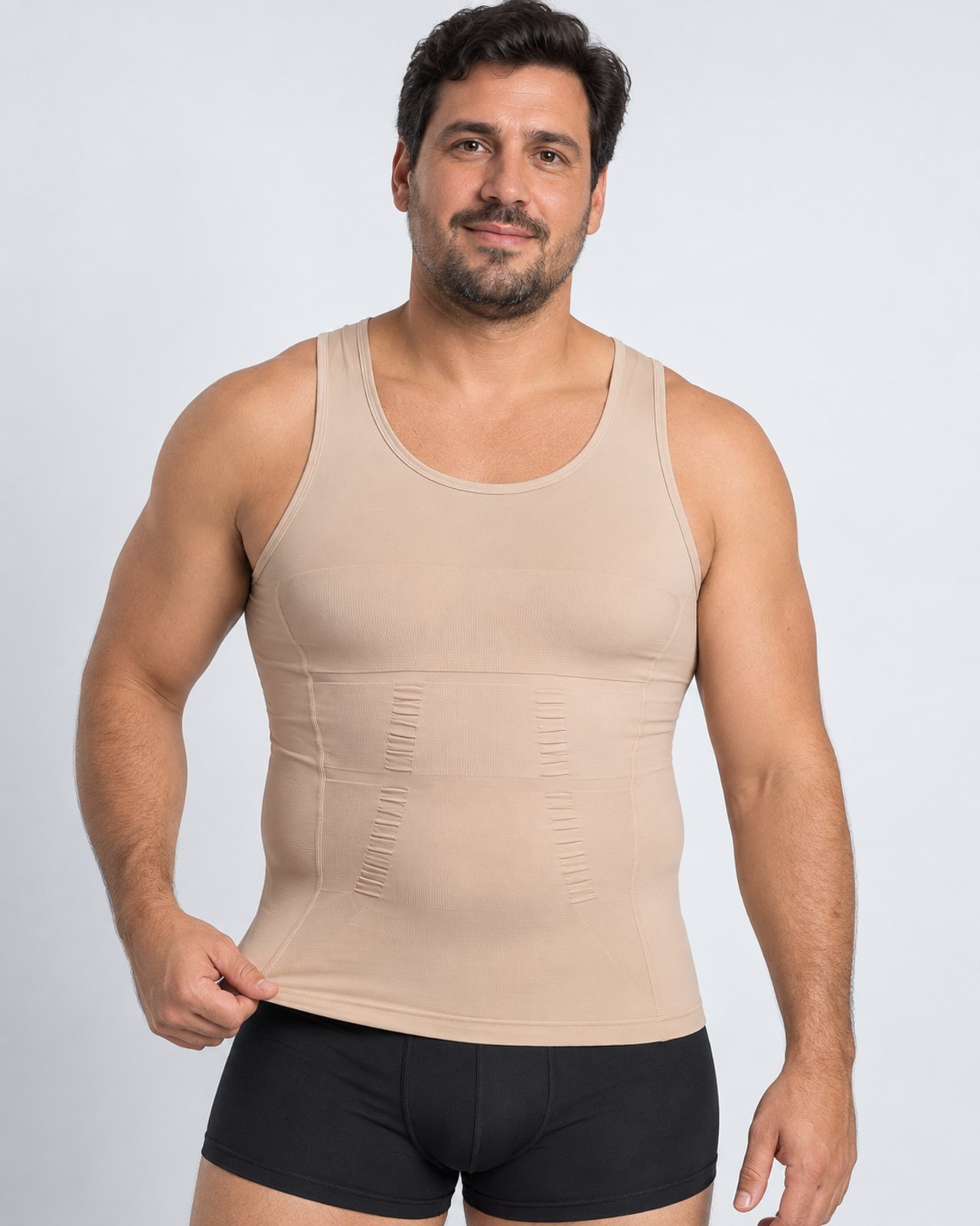 Cinta Modeladora Postural Masculina Regata Redutora Bege