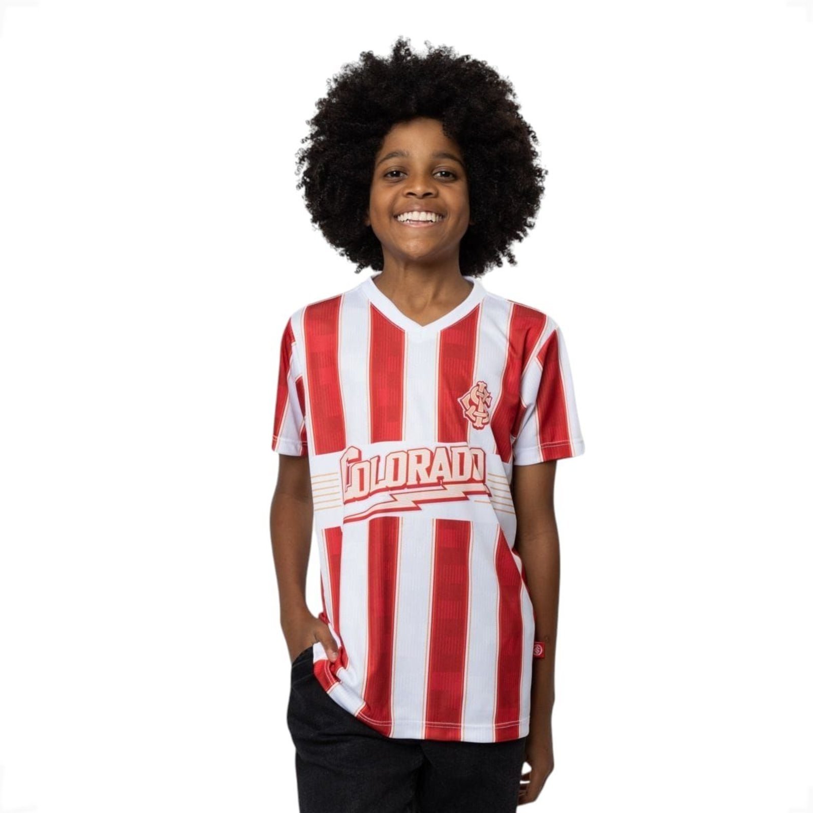 Camiseta Juvenil Internacional Colorado Estampa Sublimada Vermelho