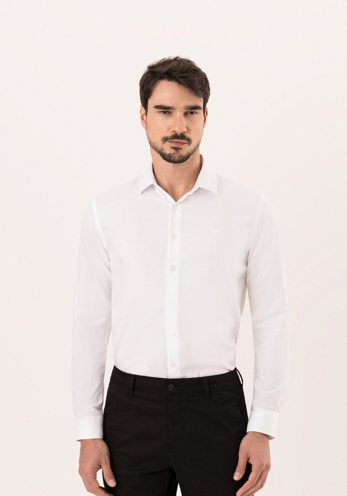 Camisa Slim Fit Em Tecido Mercerizado
