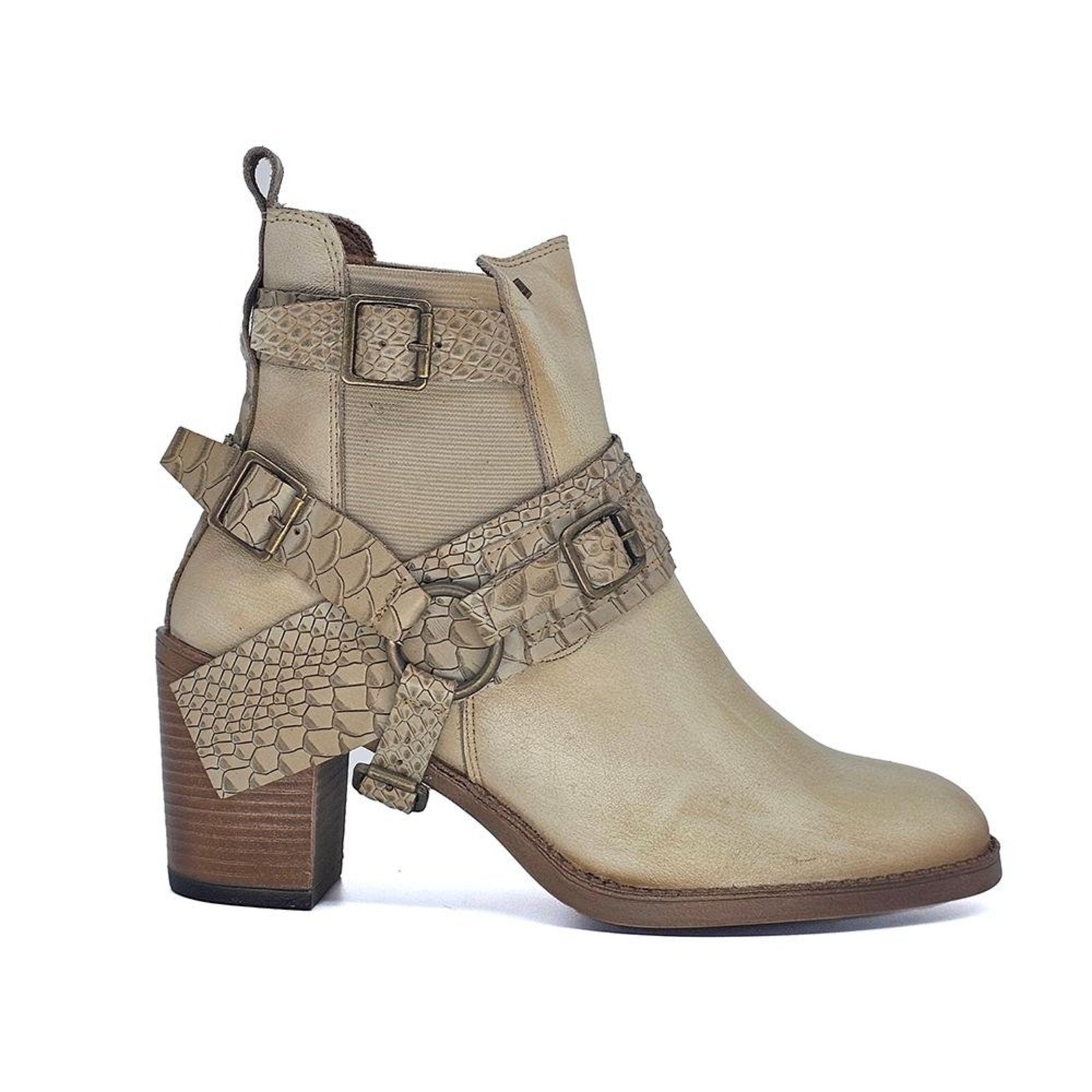 Bota Feminina ELO007V Couro Off White Anc Off Amendoa Incolor