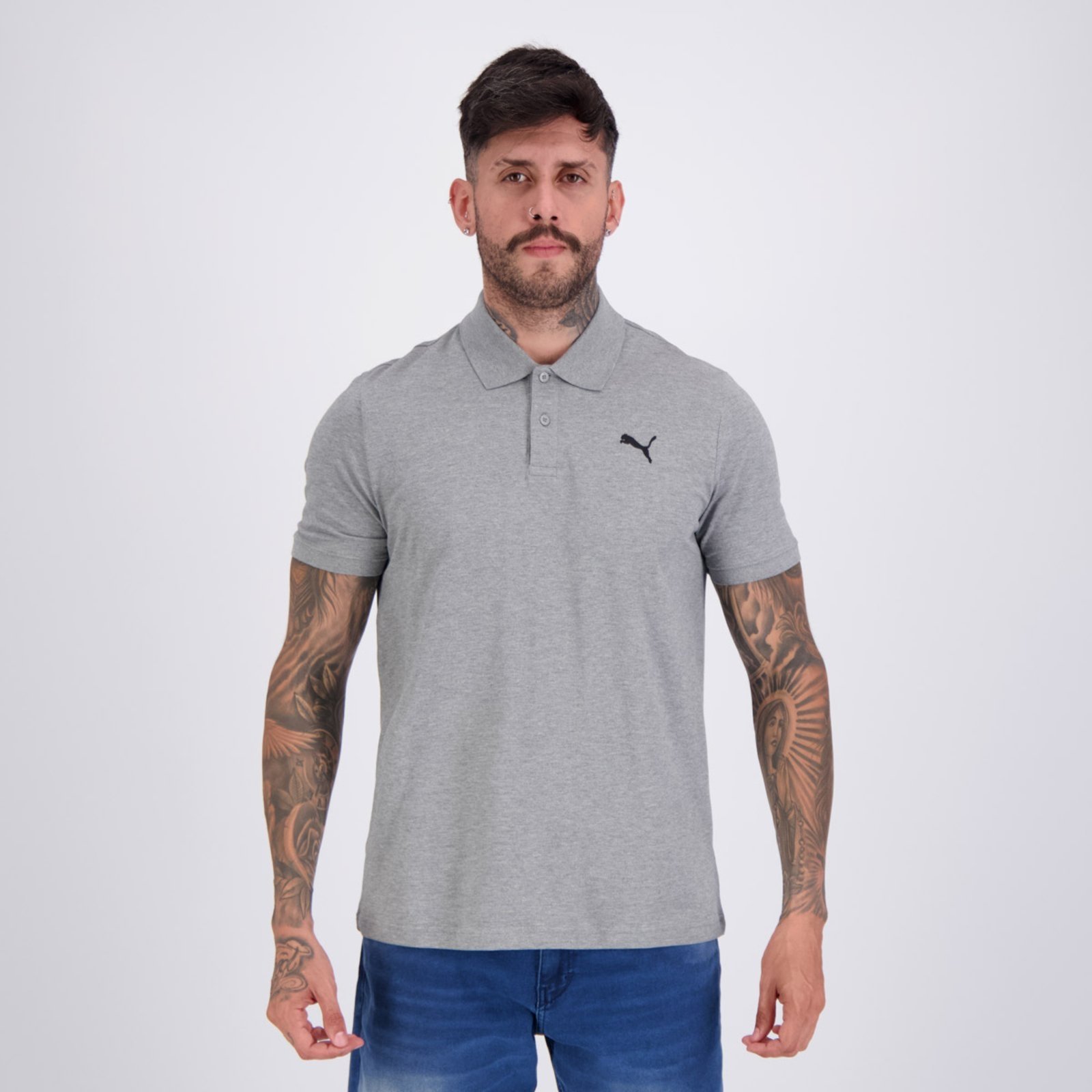 Polo Puma Ess Pique Cinza