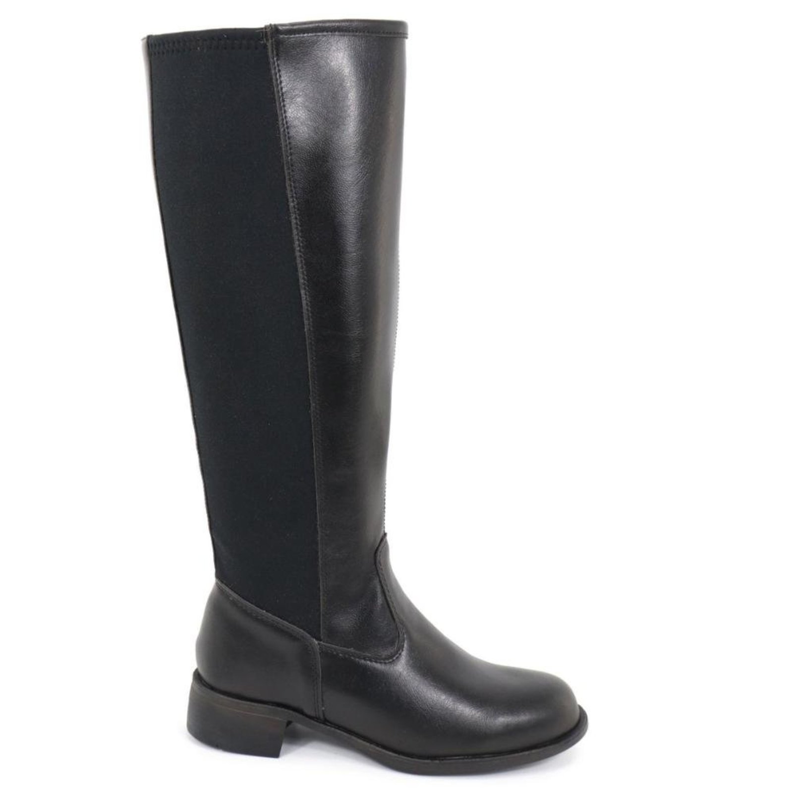 Bota Feminina Montaria Cano Alto Elegante Confortável Marrom 34 Preto