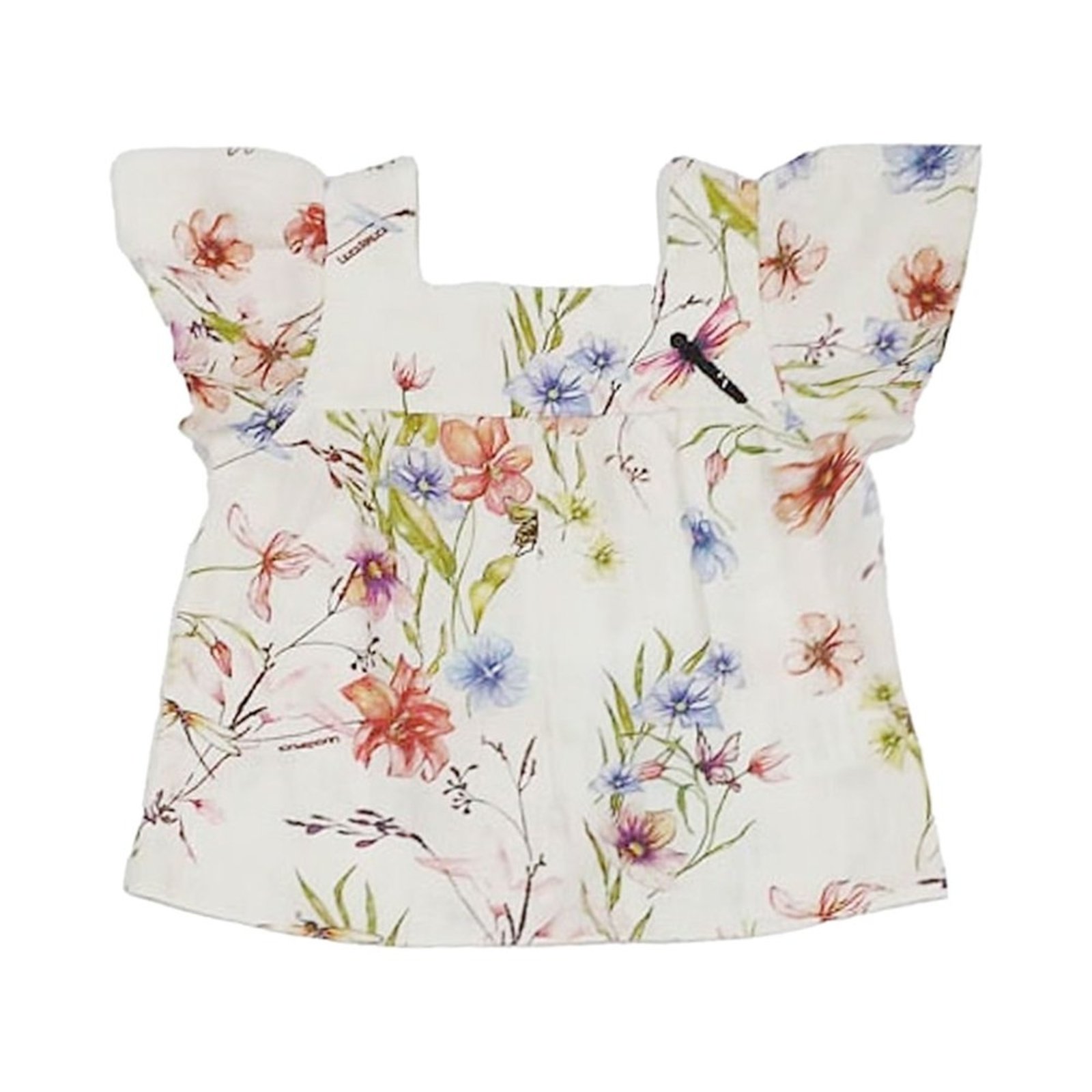 Infantil - Blusa Manga Curta Floral Libélula Feminina Lilica Ripilica