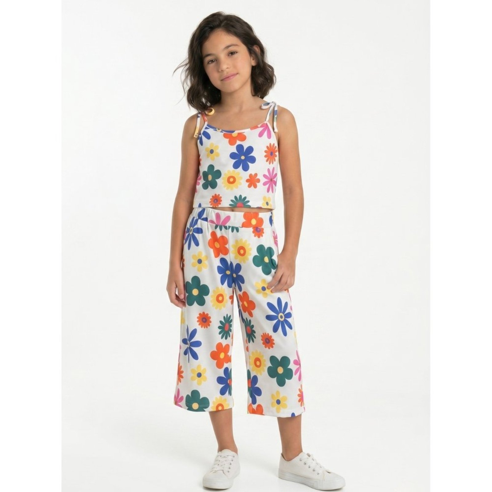 Infantil - Conjunto Menina Pantacourt Flores