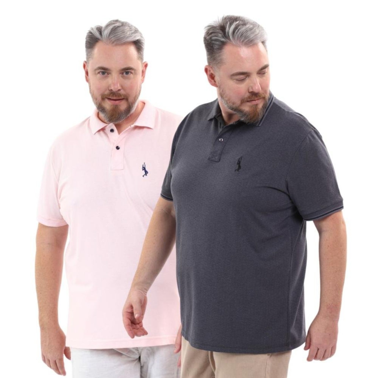 Kit 2 Camisa Polo Plus Size Tradicional Elegante Moderna