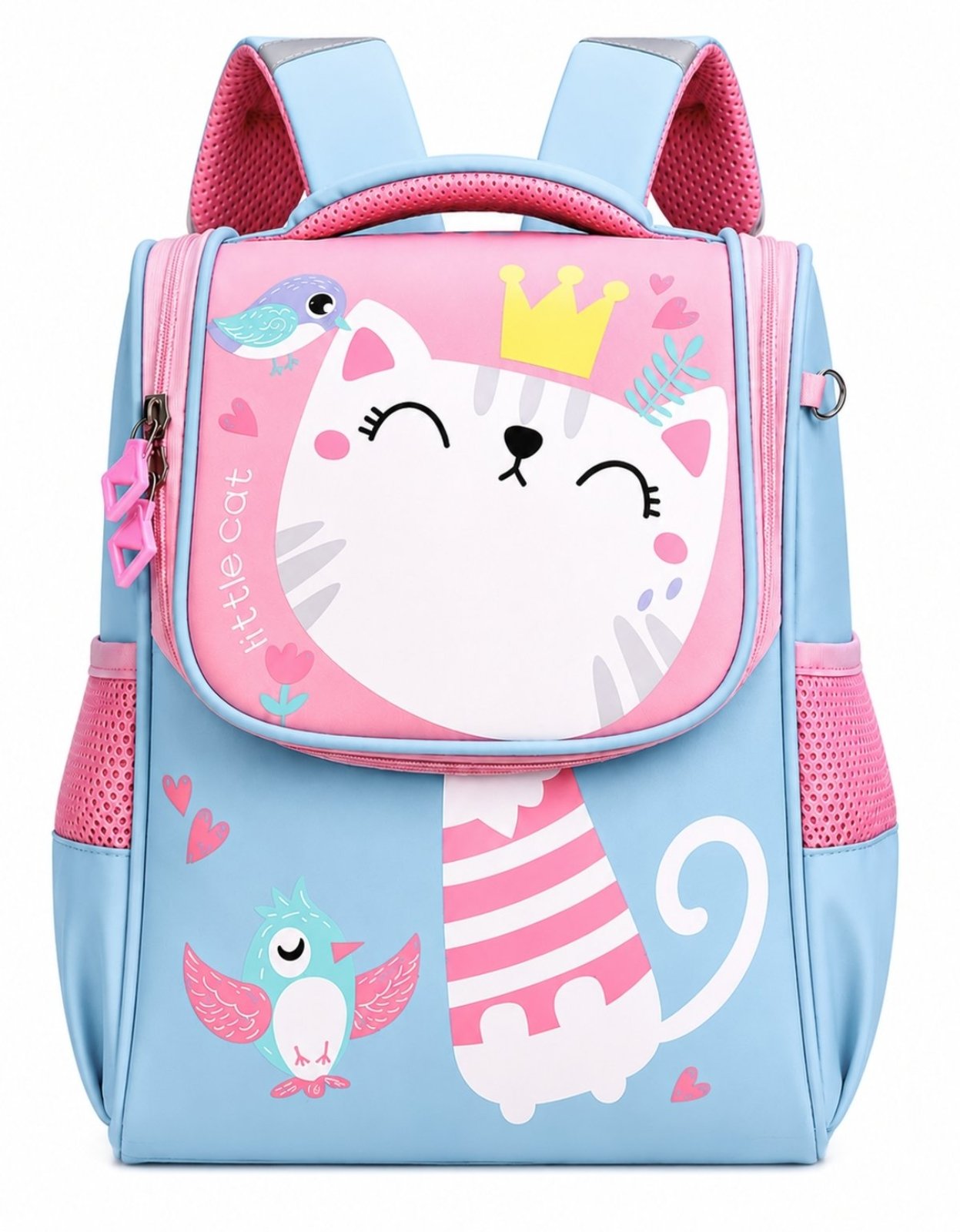 Infantil - Mochila Escolar Menino Menina Dinossauro Gatinho de Costas Star Shop Azul