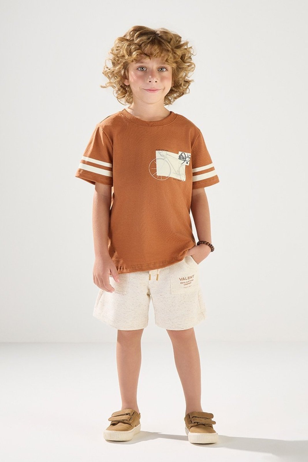 Infantil - Conjunto Camiseta Estampada e Bermuda com Linho