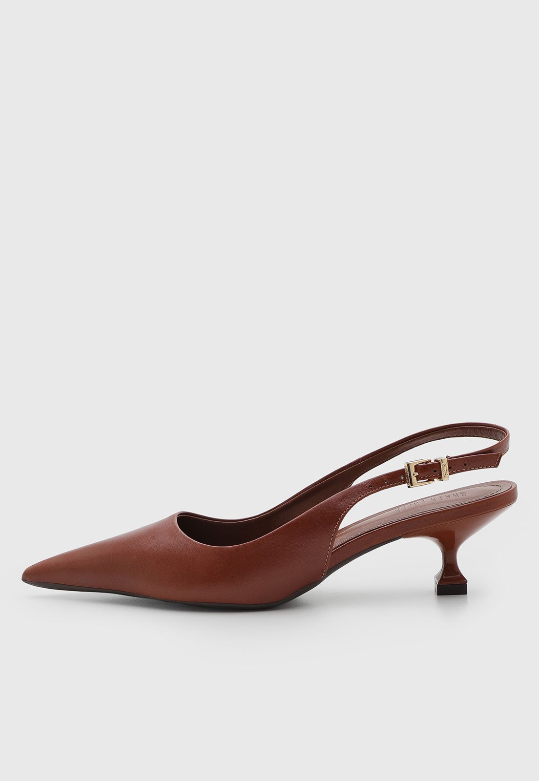 Scarpin Feminino Santa Lolla Couro Slingback Marrom