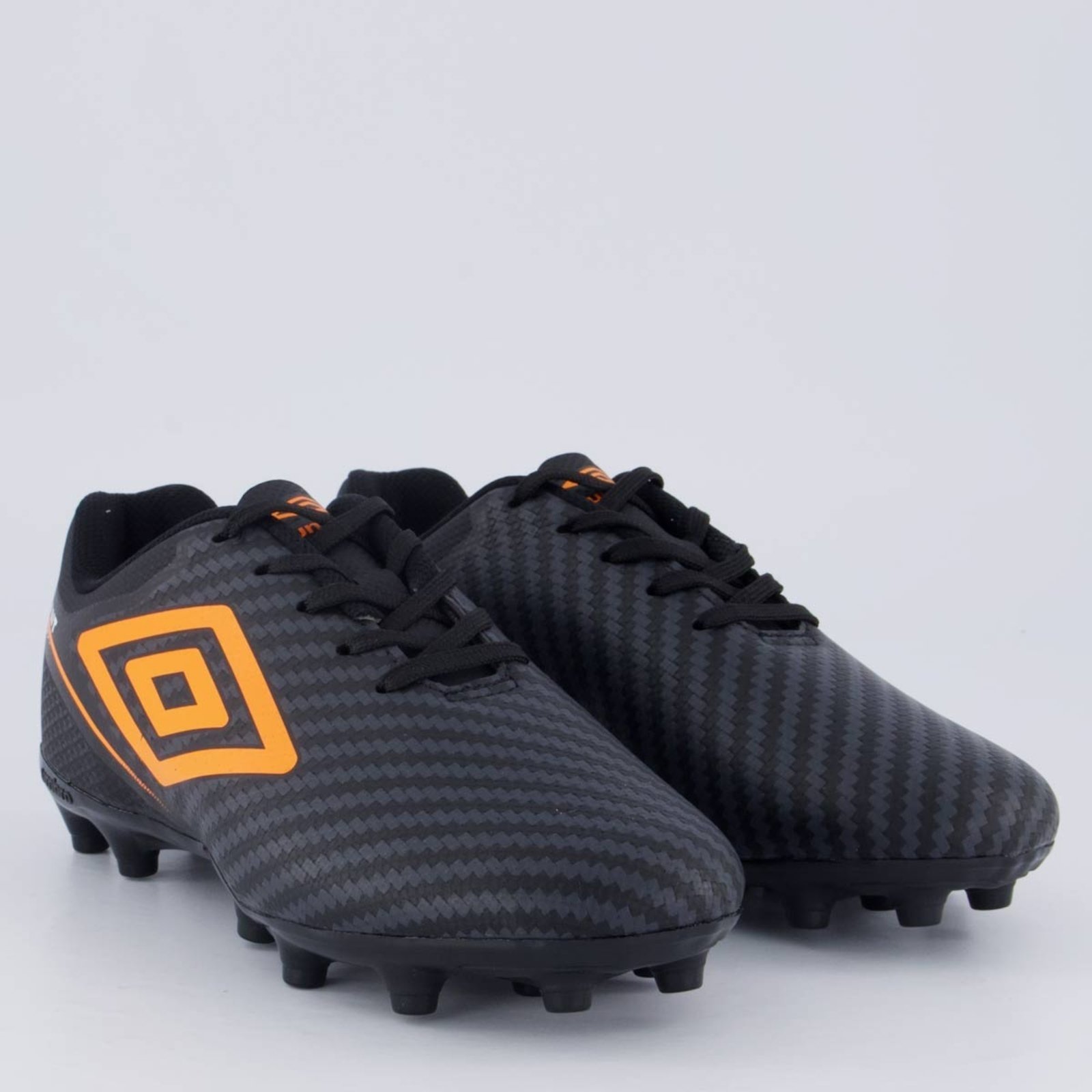 Vista 3 Chuteira Umbro Adamant Top Speed Campo Juvenil Preta e Laranja preto Umbro preto