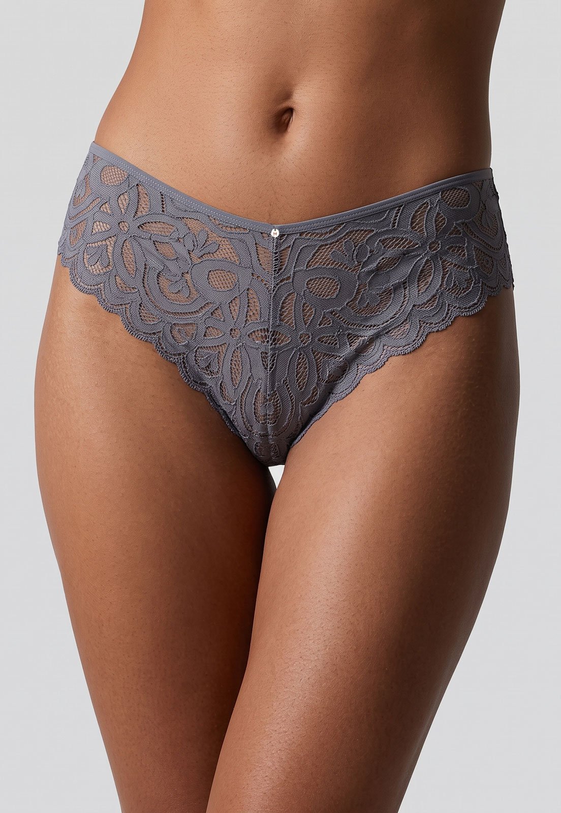 Calcinha Feminina Hope Tanga Em Renda Grafite