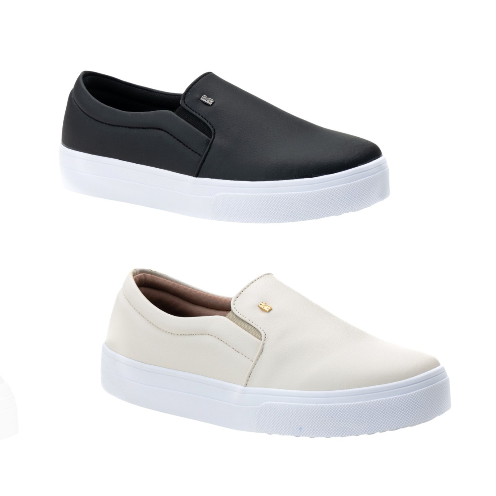 Kit 2 Slip On Feminino Iate Casual Calce Facil Estilo Shoes