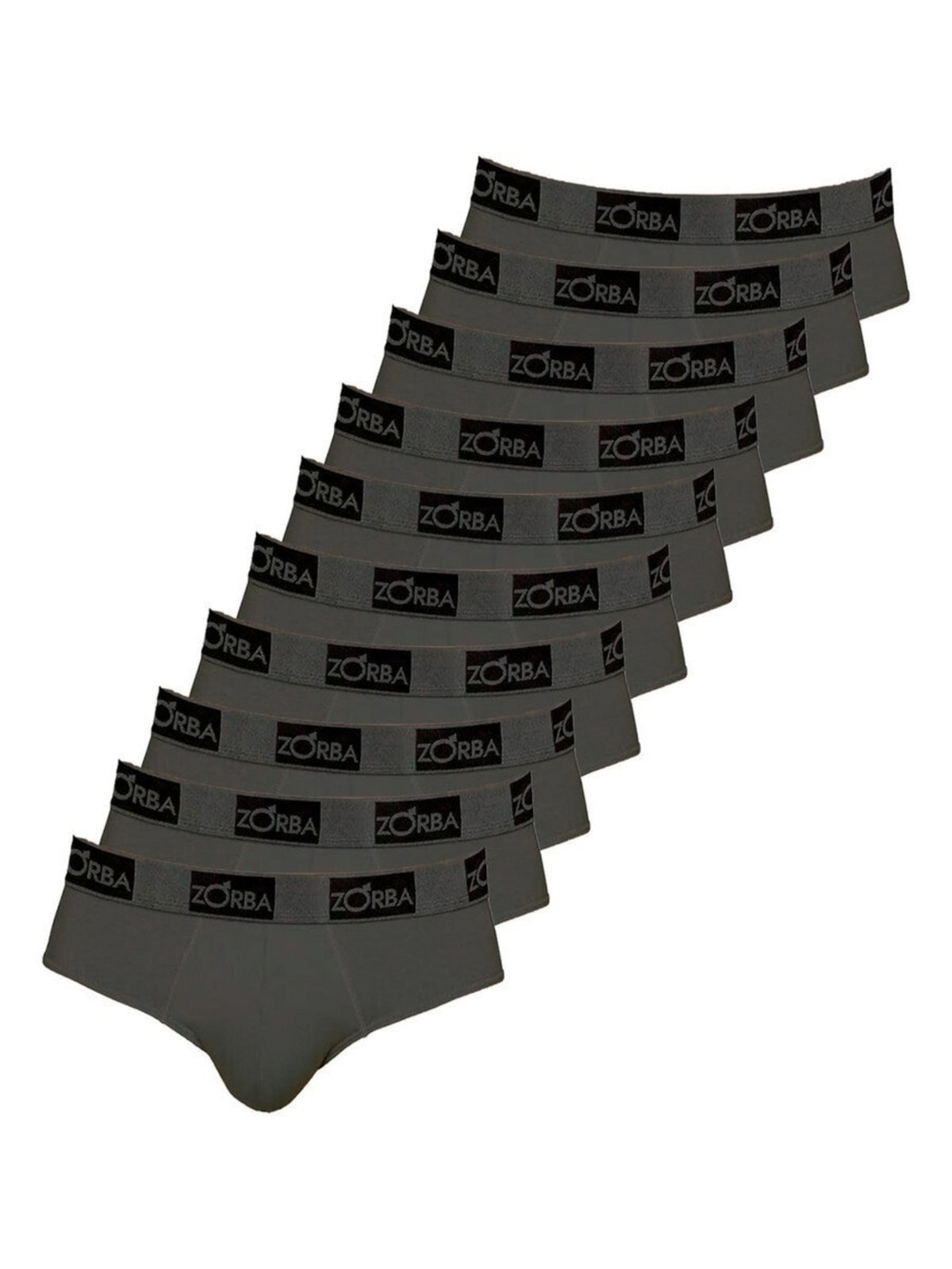 Kit com 10 Cuecas Slip Zorba 716 Cinza