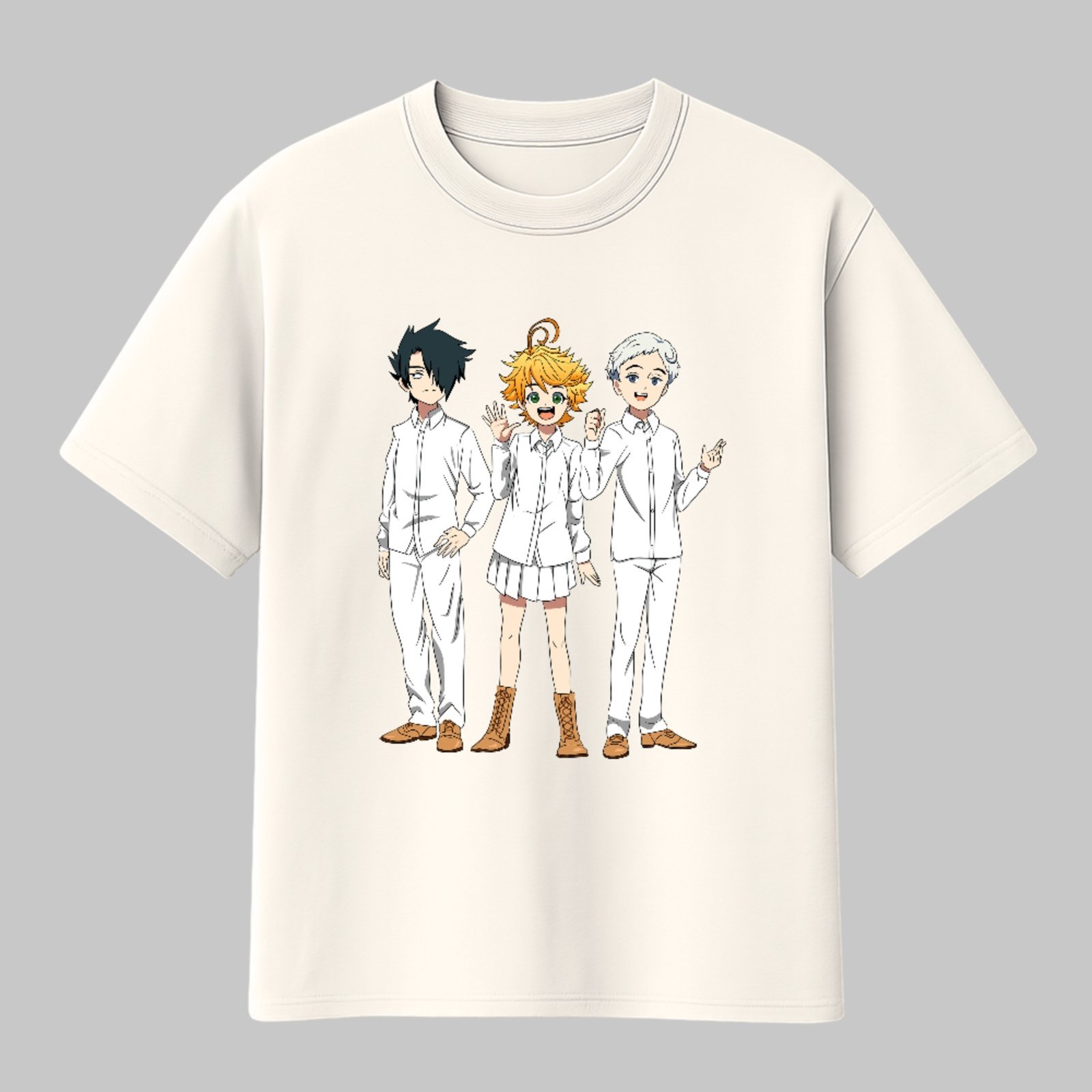 Camiseta Básica Arte Geek Minimalista Emma Norman Ray Neverland Unissex Off White