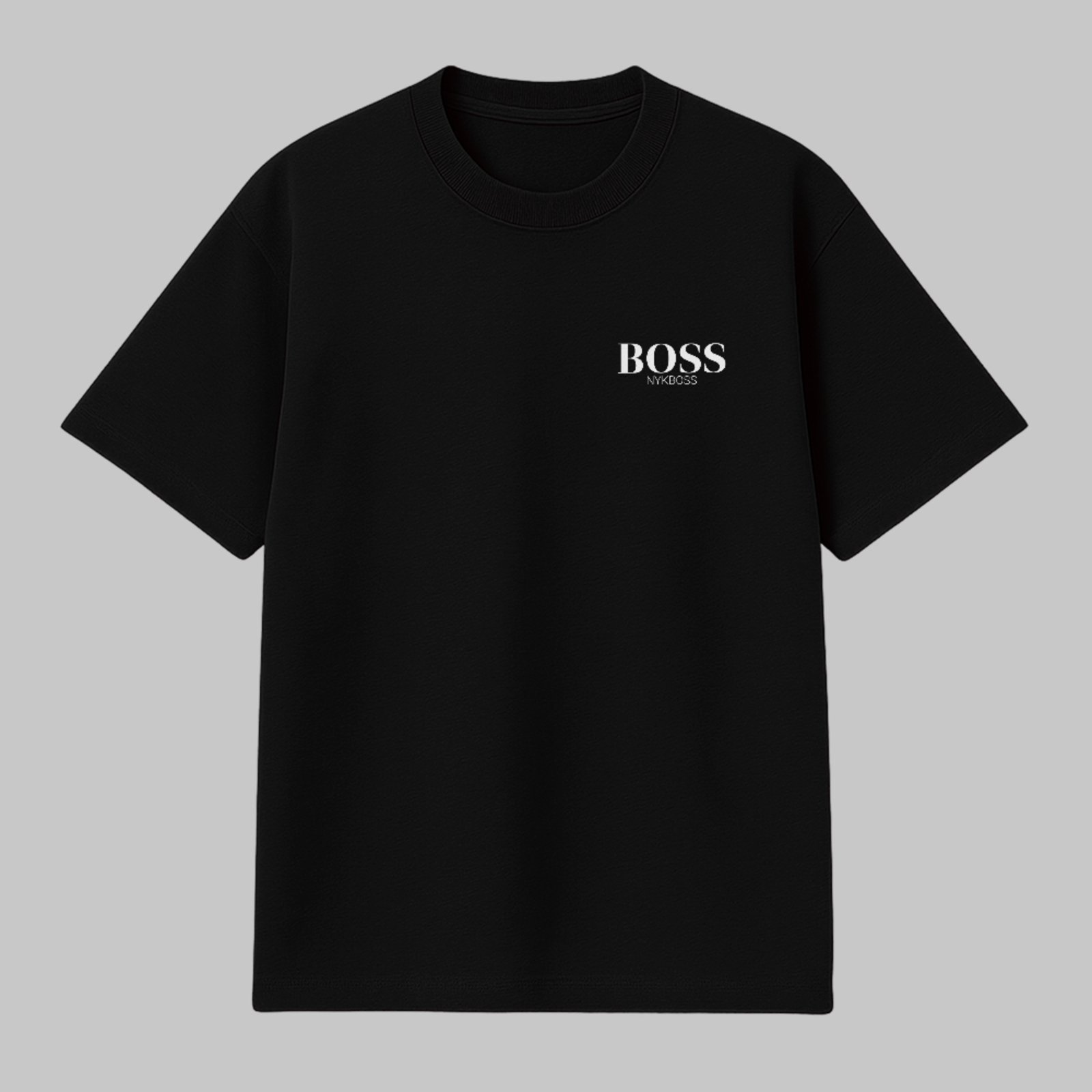 Camiseta Básica Boss Fashion Estilo Minimalista Premium Preto