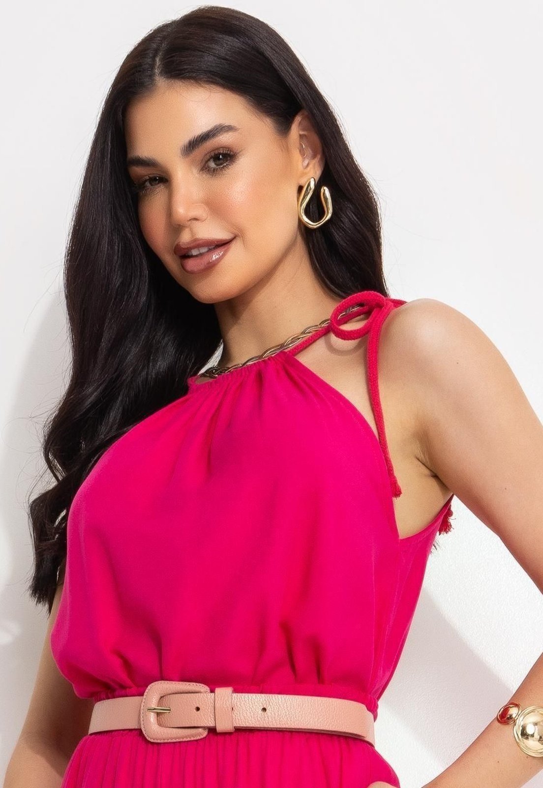 Blusa Em Viscose Plana Sarjada Pink Quintess