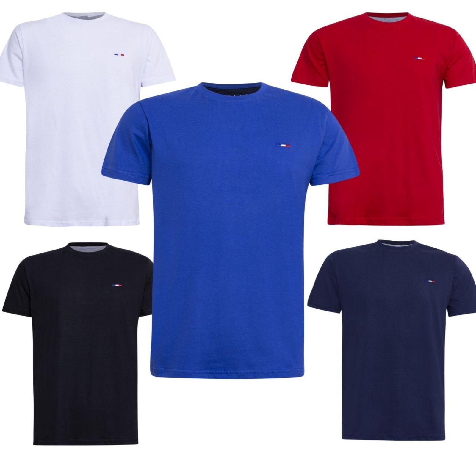 Kit 5 Camisetas Masculinas Industrie no Estilo Tommy Básica Algodão Premium Preto