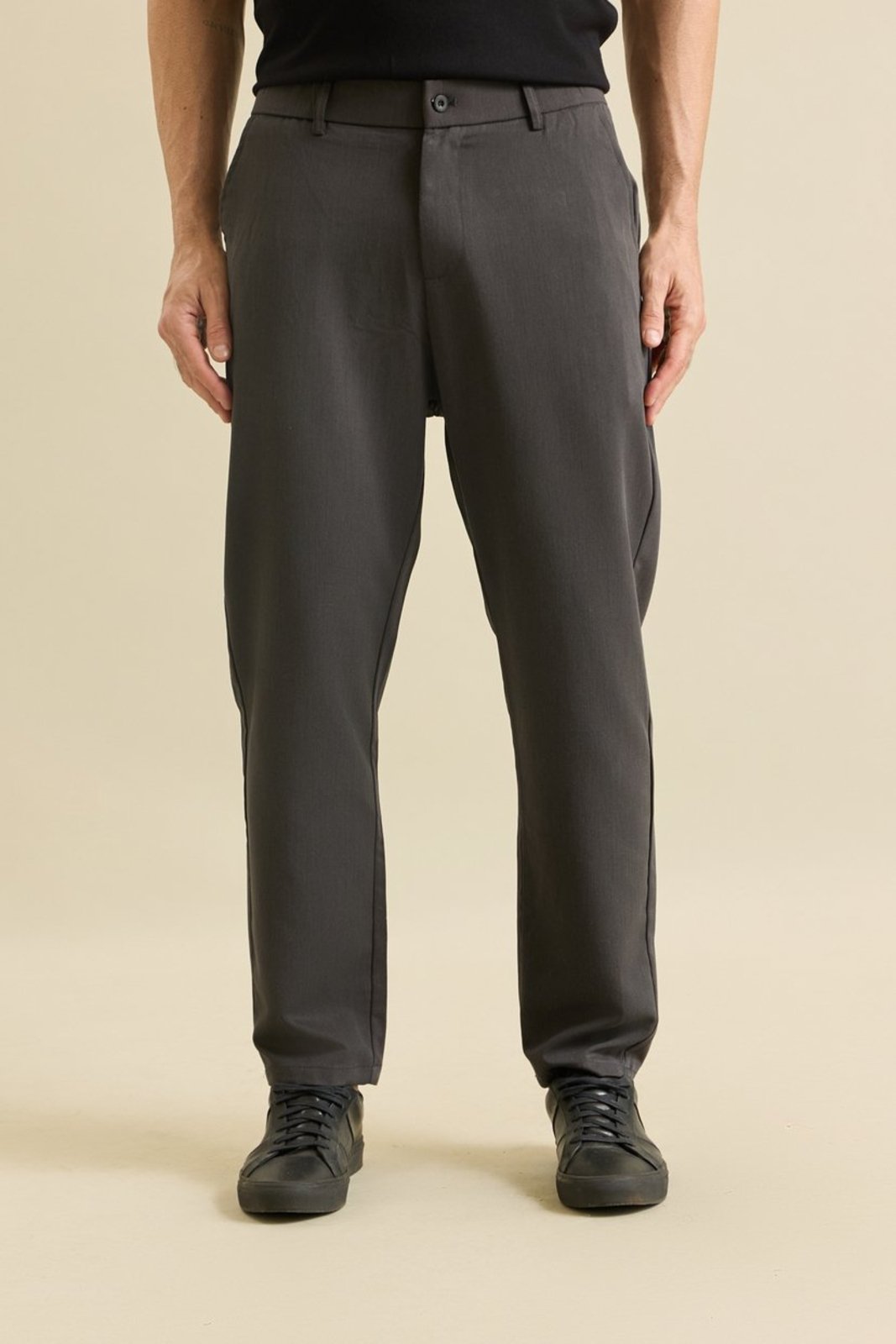 Calça Reta Alfaiataria Masculino Casual Dialogo Chumbo