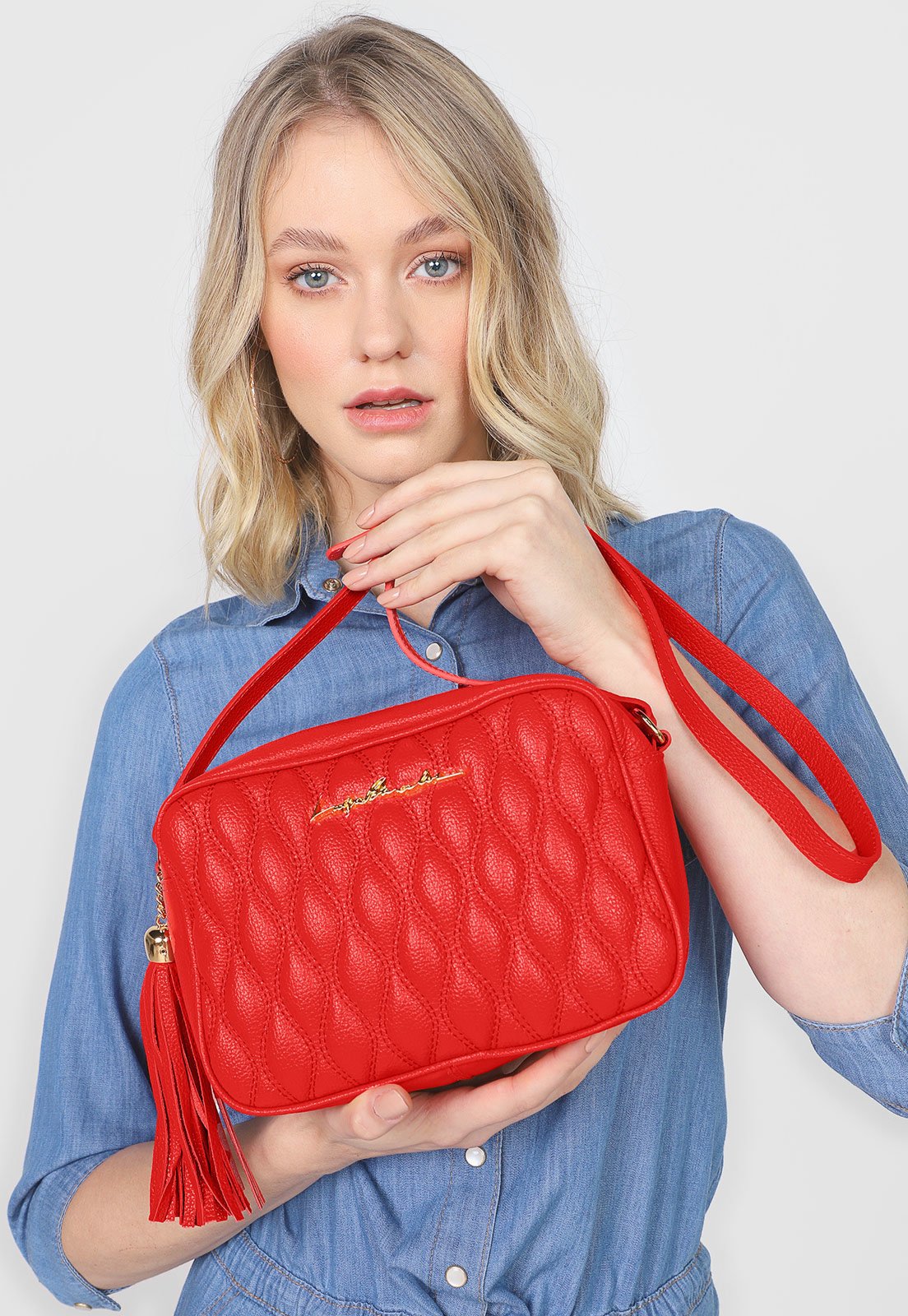 Bolsa Luiza Barcelos Matelassê Vermelha