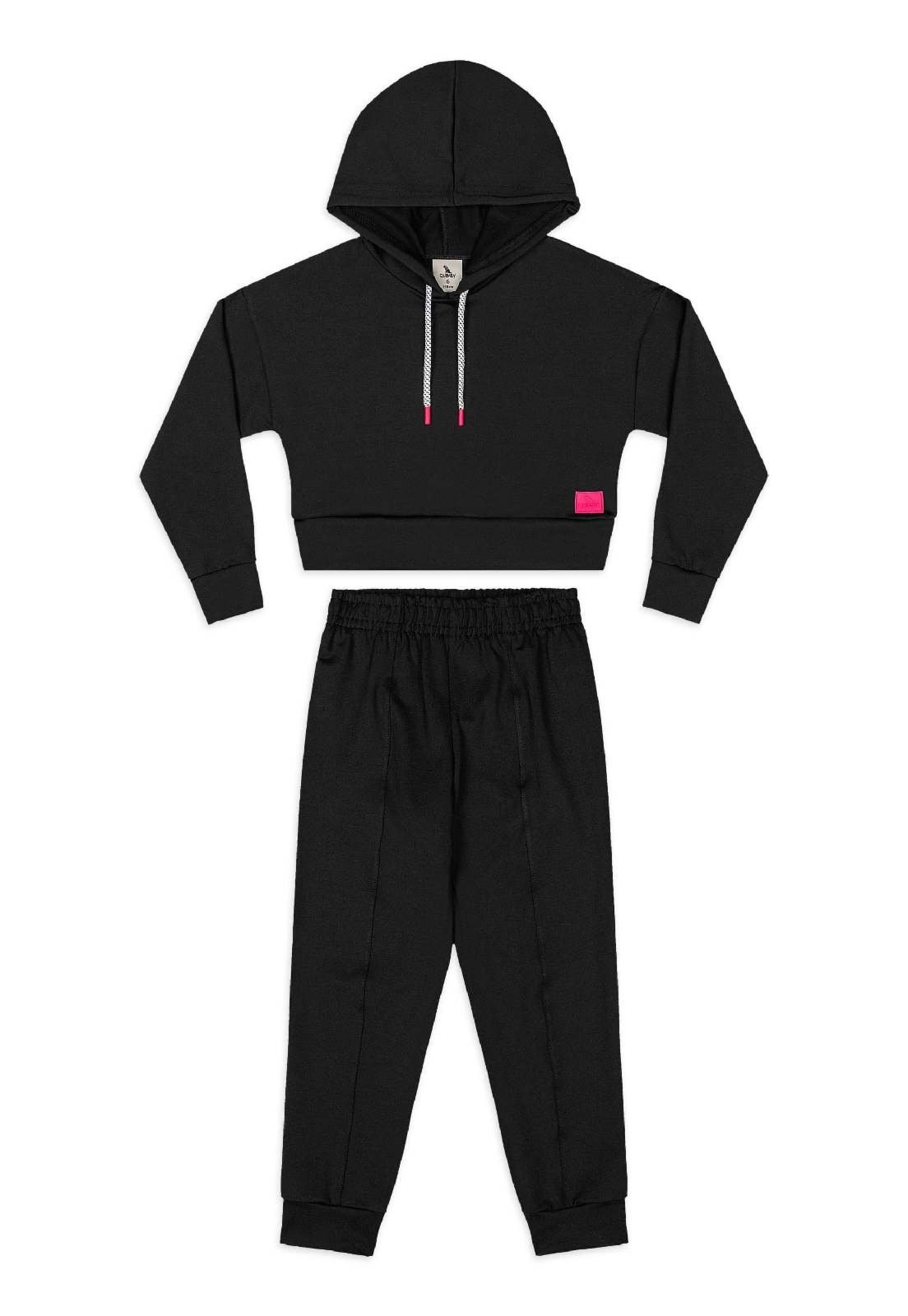 Infantil - Conjunto Blusão e Calça Quimby Preto