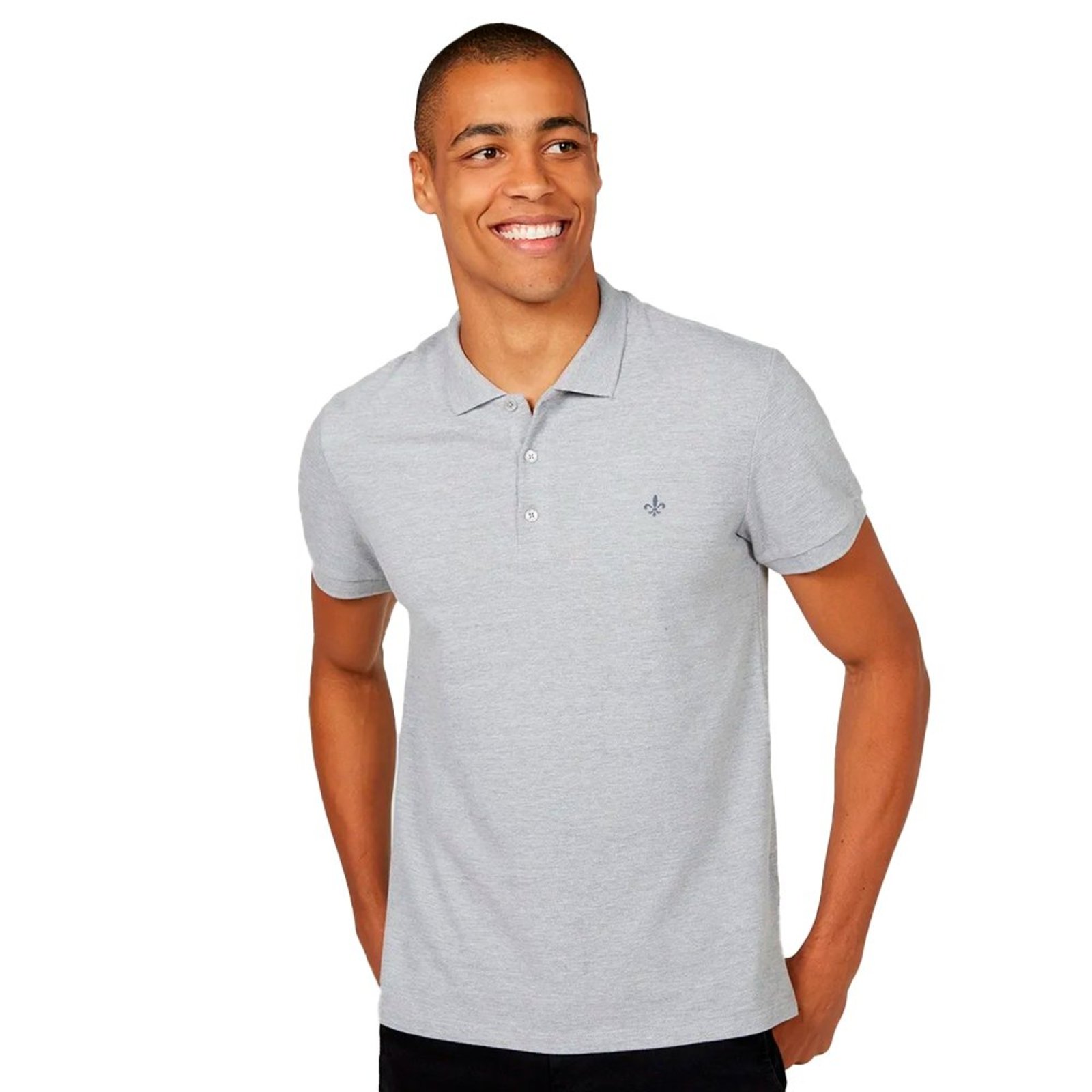 Camisa Polo Dudalina Essentials Pr27 Cinza Mescla Masculino